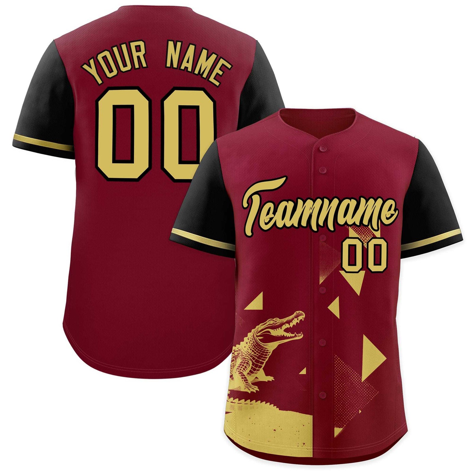 Custom Black Crimson Raptor Series Raglan Sleeves Street Style Baseball Jersey
