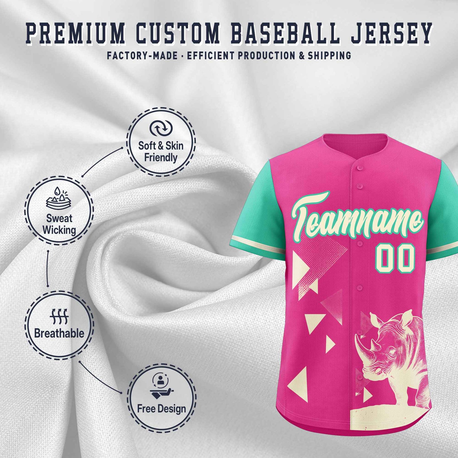 Custom Green Rose Red Raptor Series Raglan Sleeves Breathable Baseball Jersey