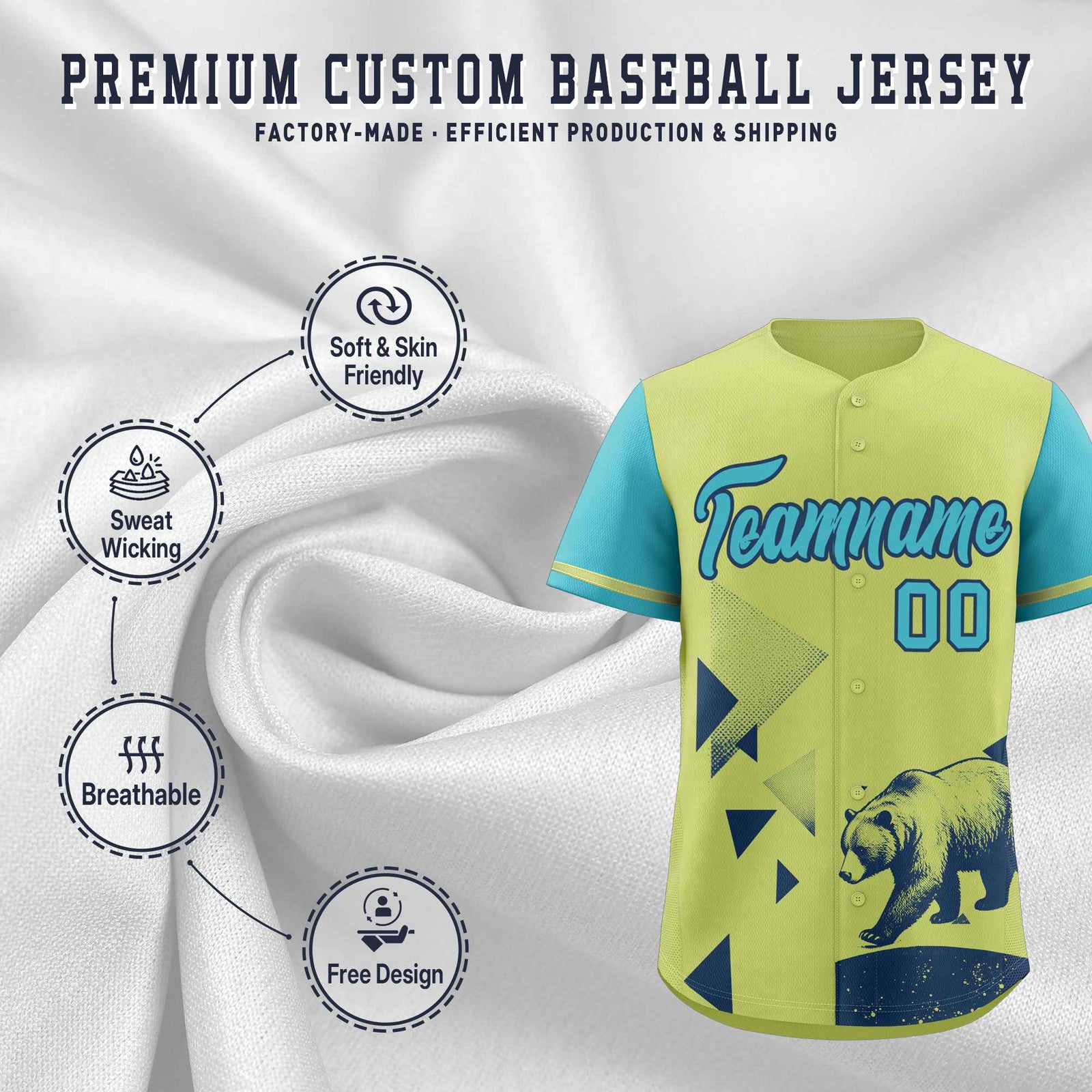 Custom Sky Blue Champagne Raptor Series Raglan Sleeves Drapable Baseball Jersey