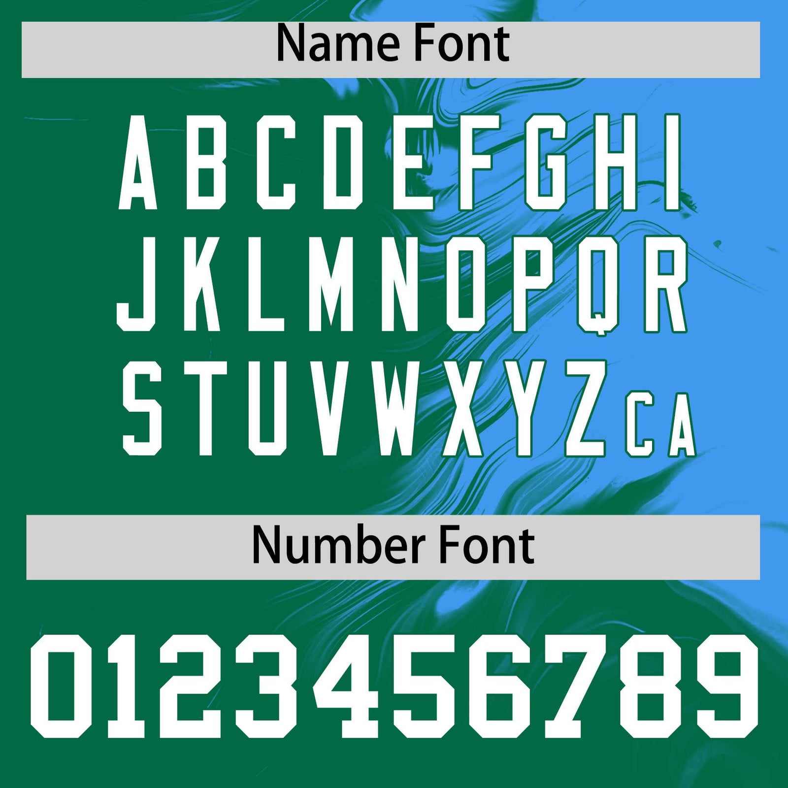 Custom Powder Blue Kelly Green Personalized Ink Pattern Authentic Baseball Jersey