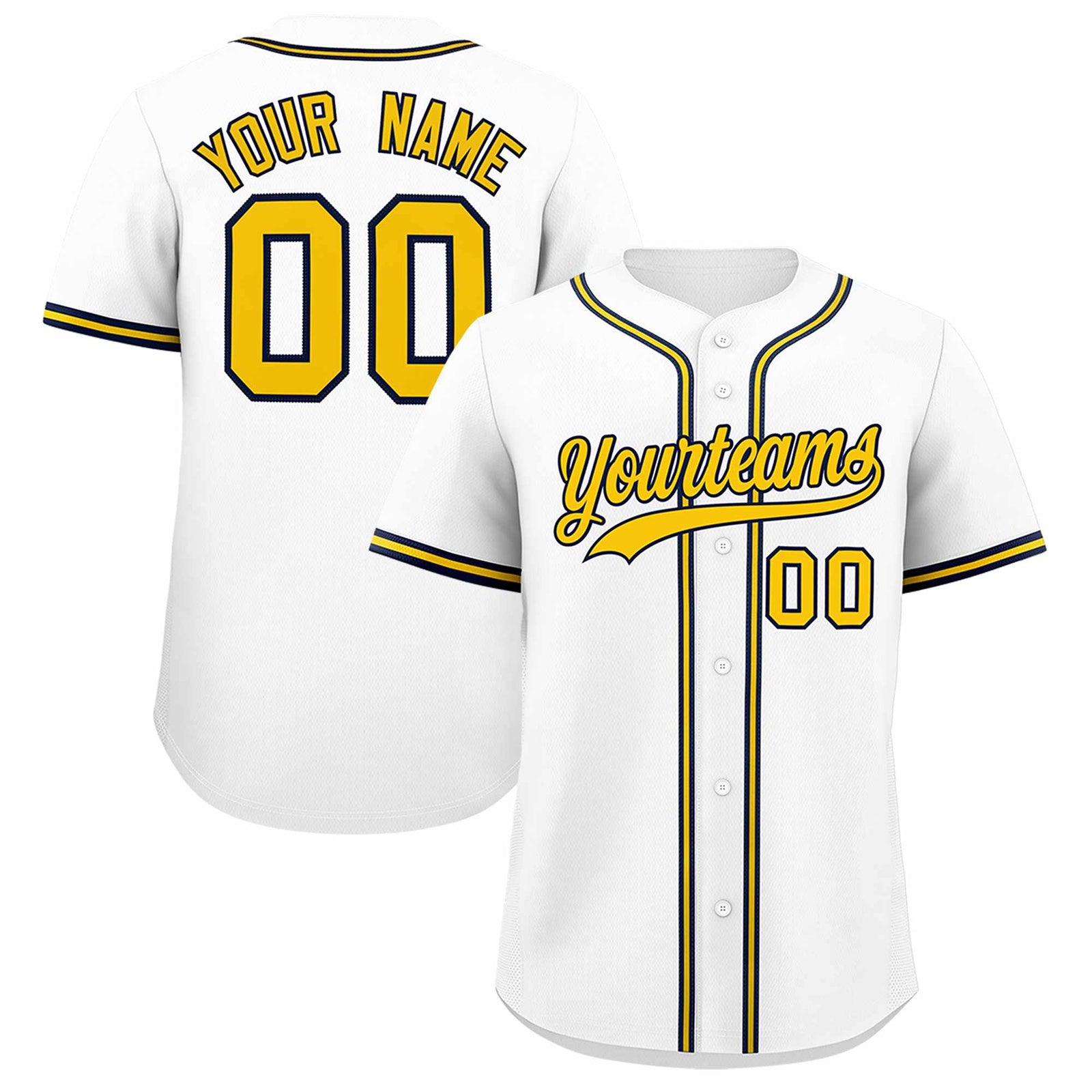 Custom White Classic Style Authentic Baseball Jersey