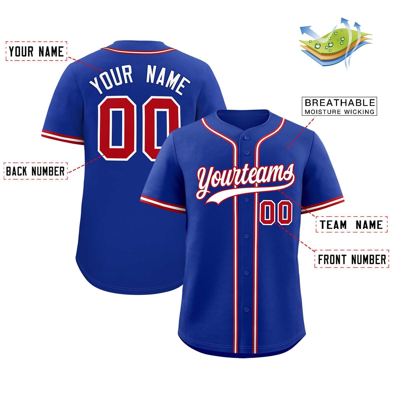 Custom Royal Classic Style Authentic Baseball Jersey