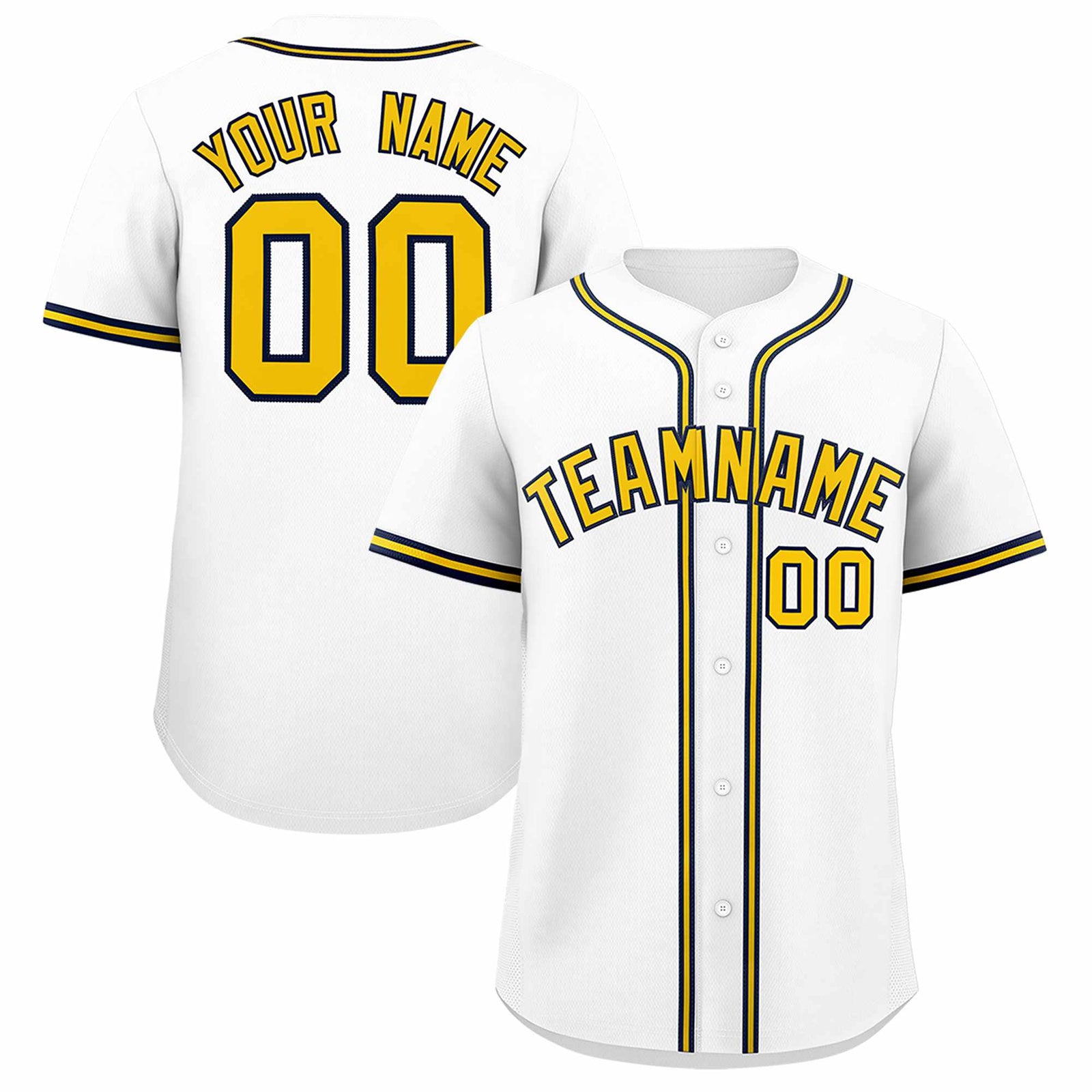 Custom White Classic Style Authentic Baseball Jersey