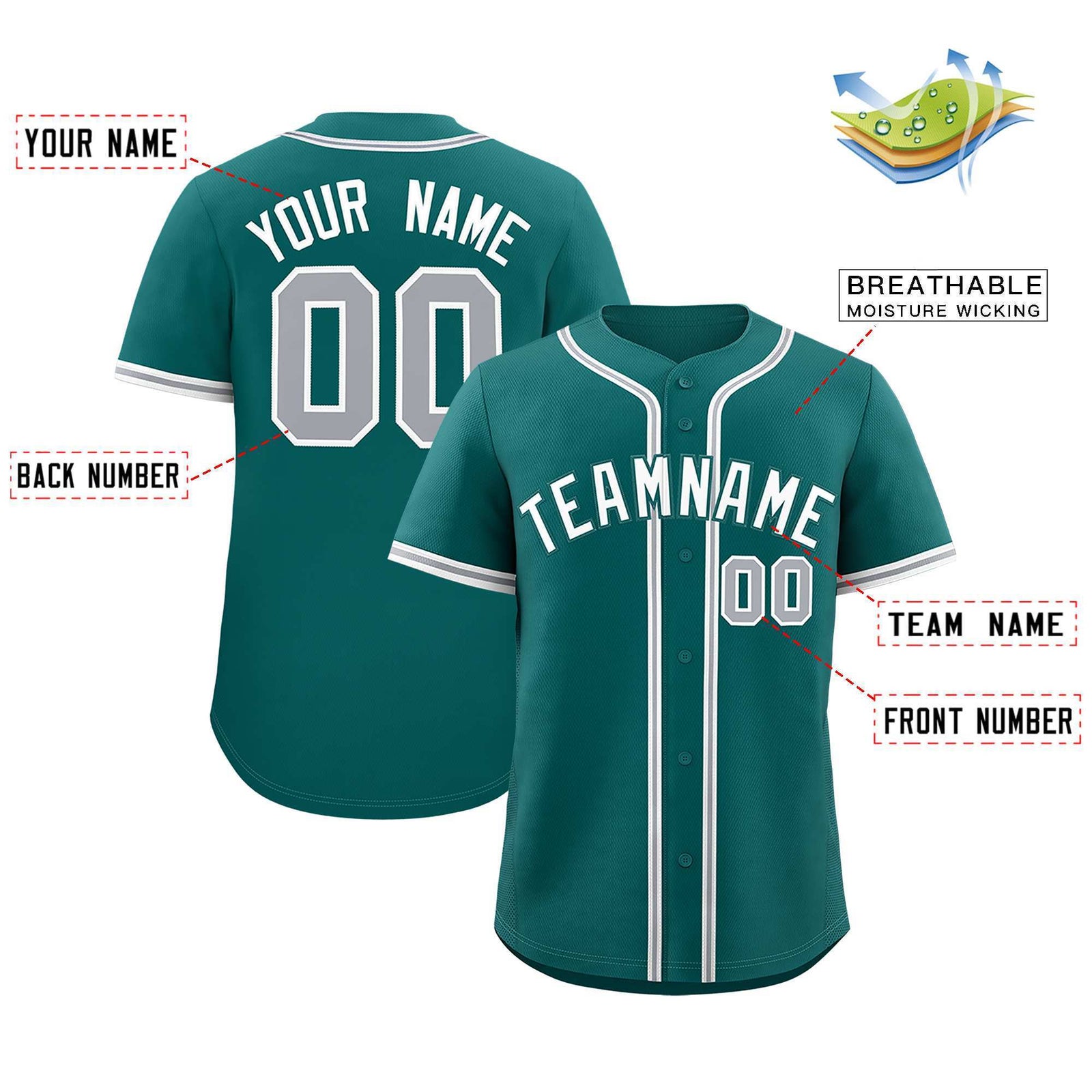 Custom Aqua Classic Style Authentic Baseball Jersey