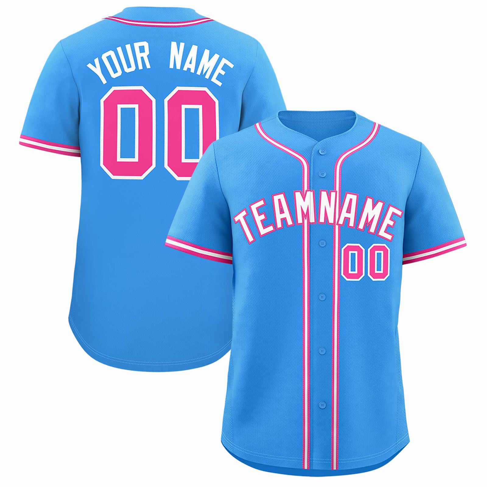 Custom Powder Blue Classic Style Authentic Baseball Jersey