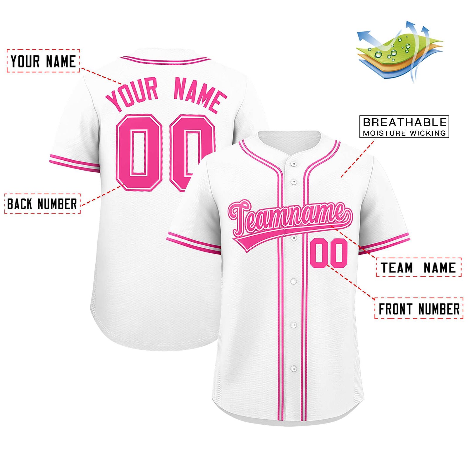Custom White Classic Style Authentic Baseball Jersey