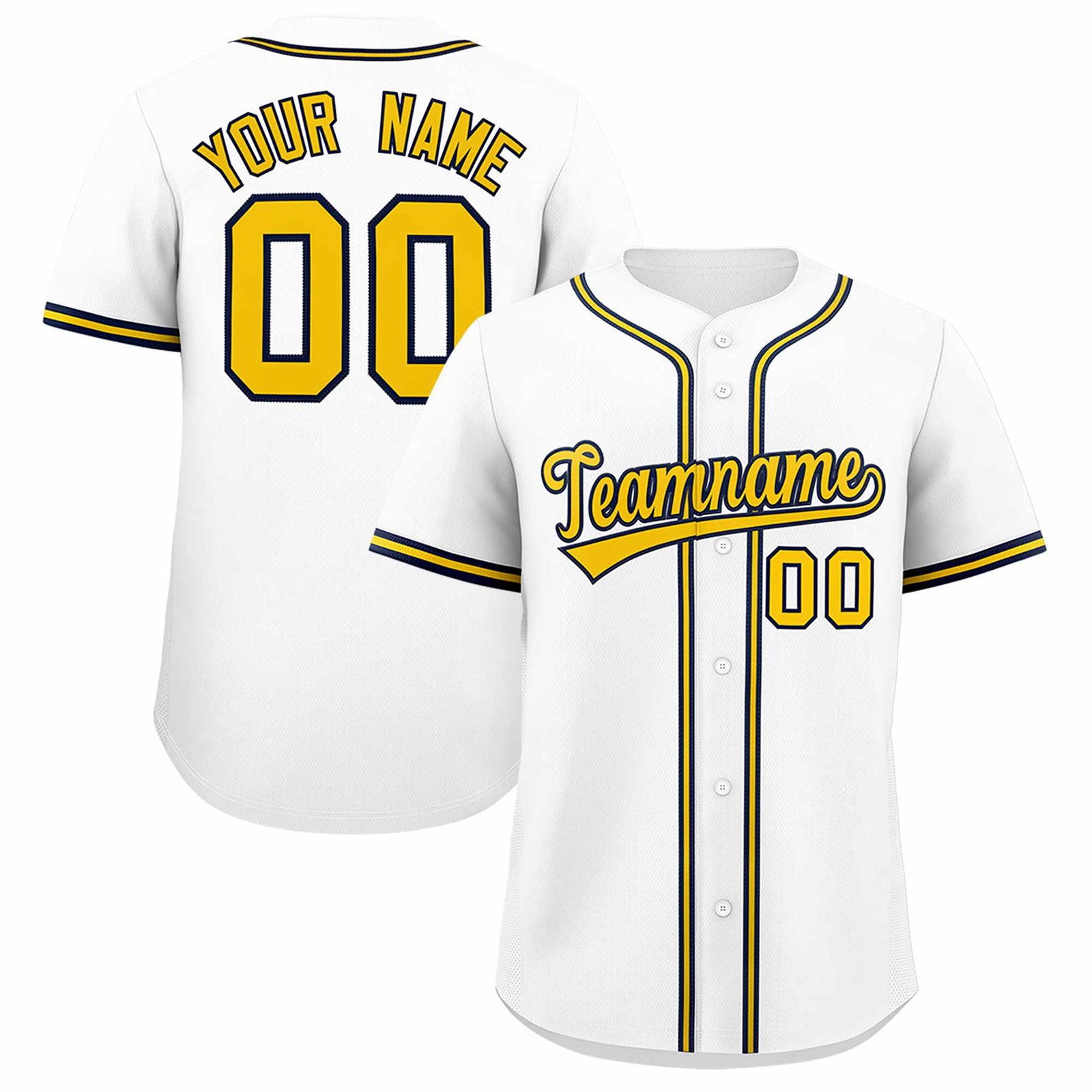 Custom White Classic Style Authentic Baseball Jersey