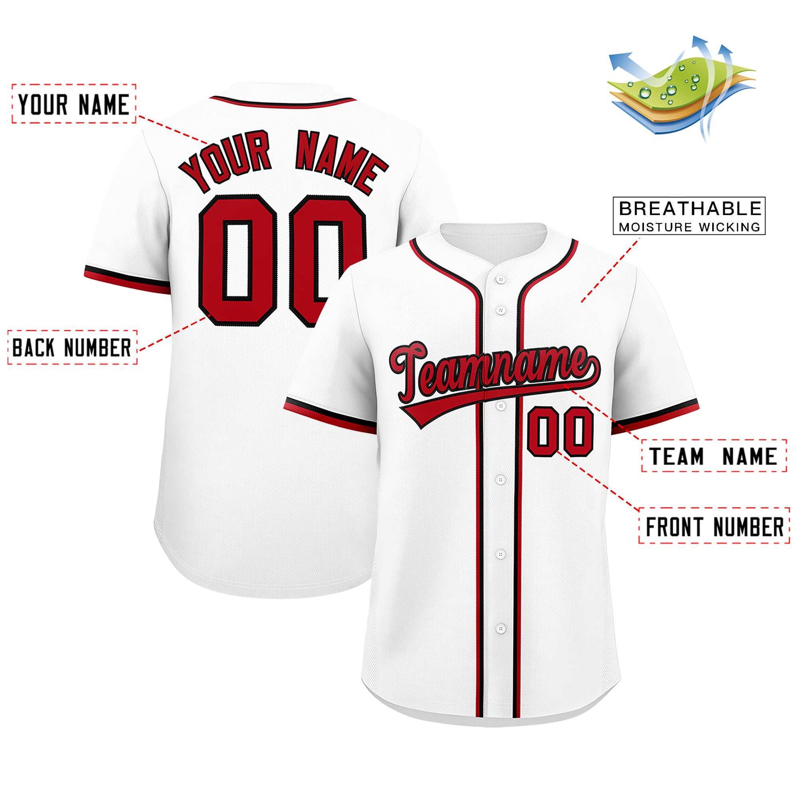 Custom White Classic Style Authentic Baseball Jersey