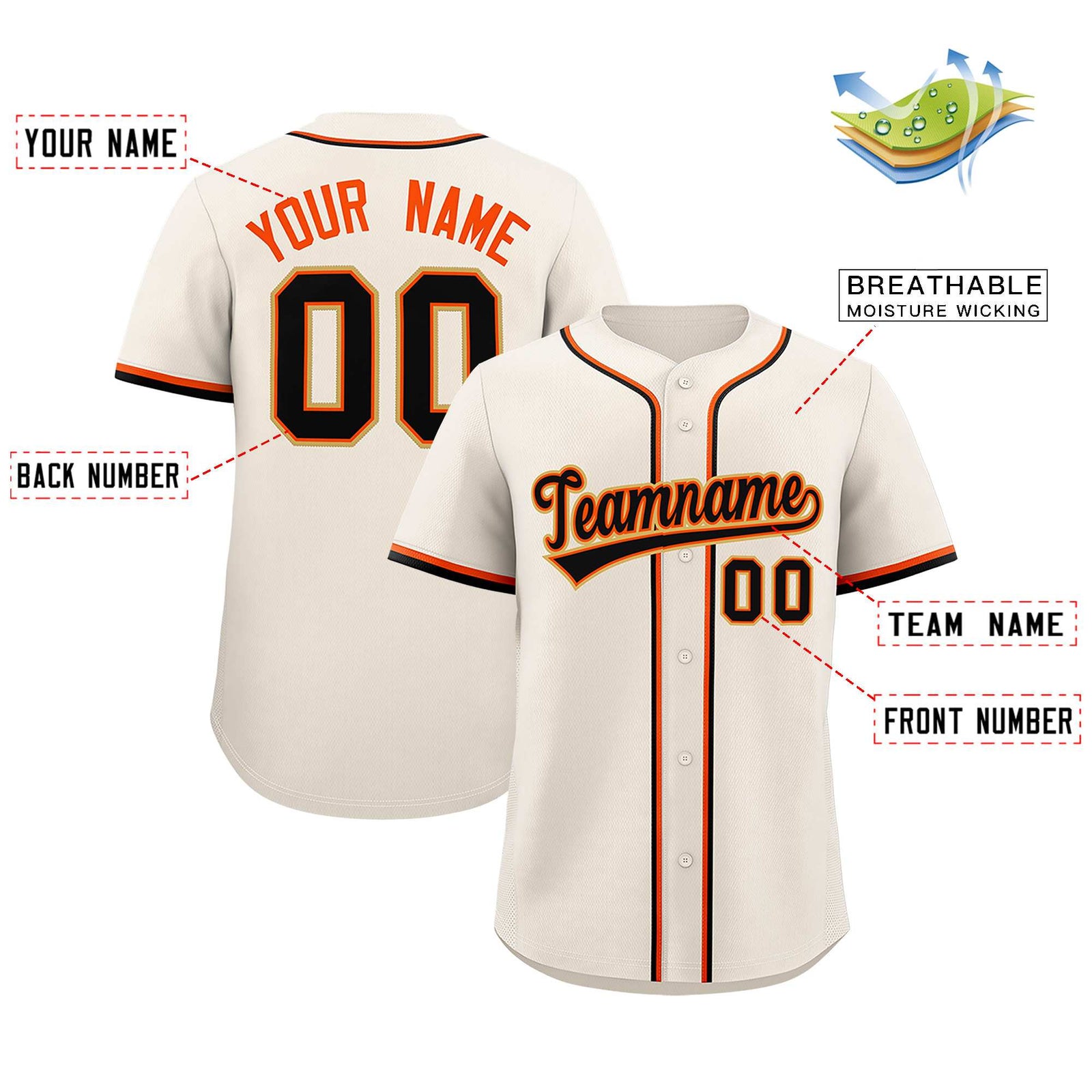 Custom Cream Classic Style Authentic Baseball Jersey