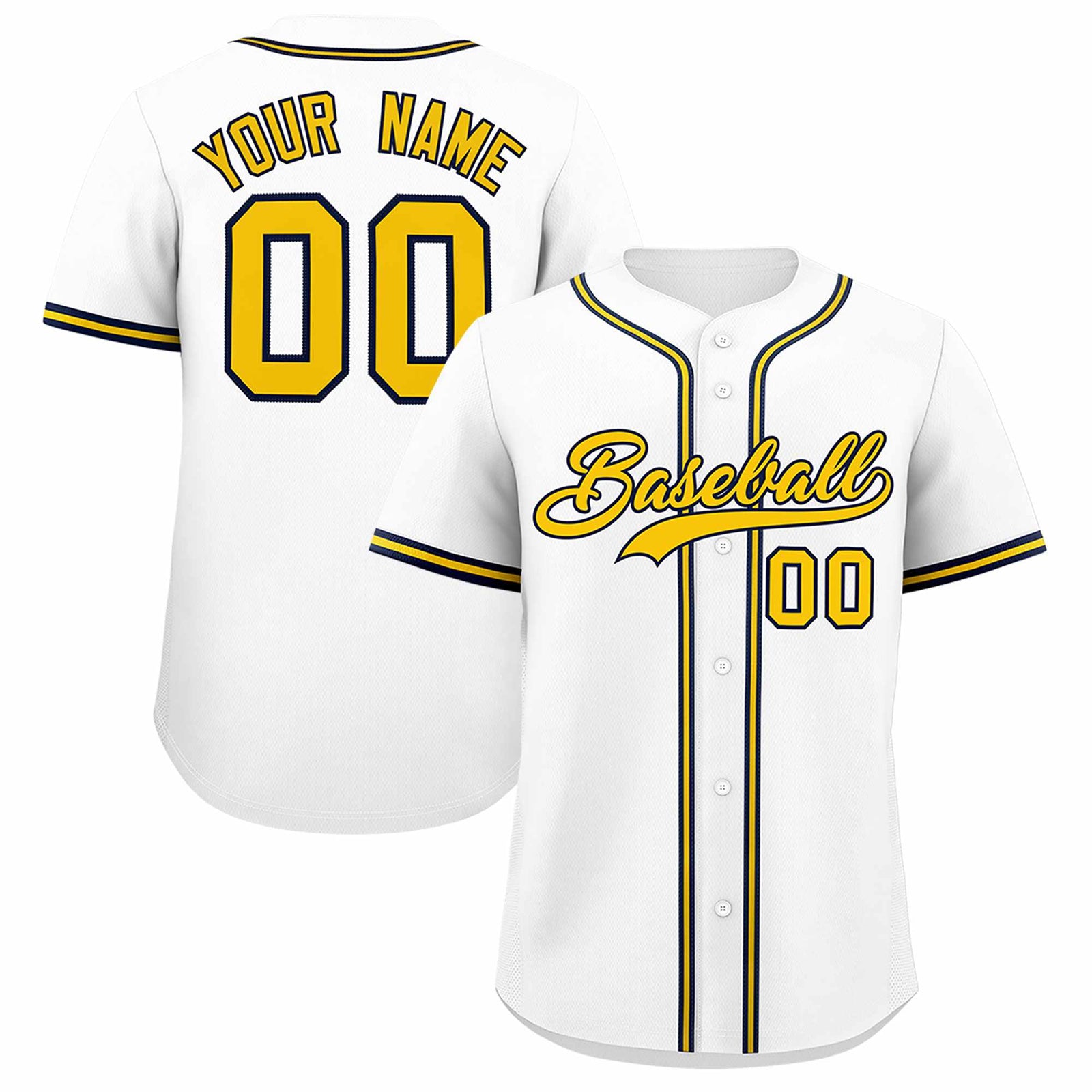 Custom White Classic Style Authentic Baseball Jersey