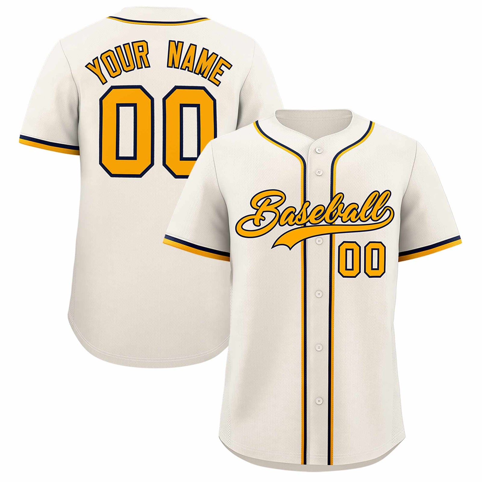 Custom Cream Classic Style Authentic Baseball Jersey