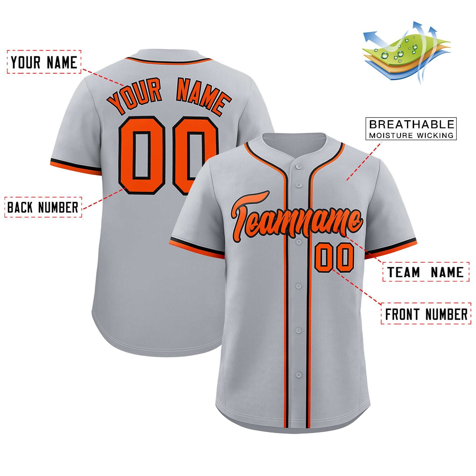 Custom Gray Classic Style Authentic Baseball Jersey