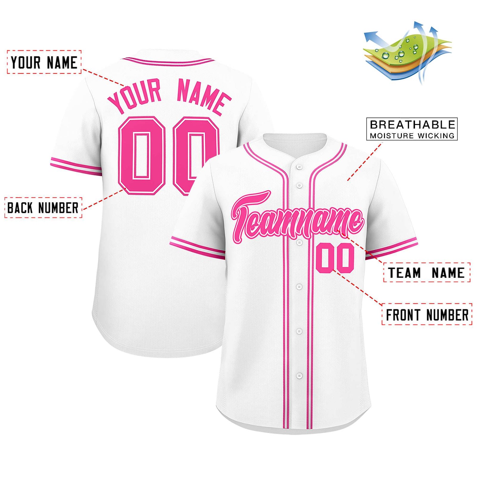 Custom White Classic Style Authentic Baseball Jersey