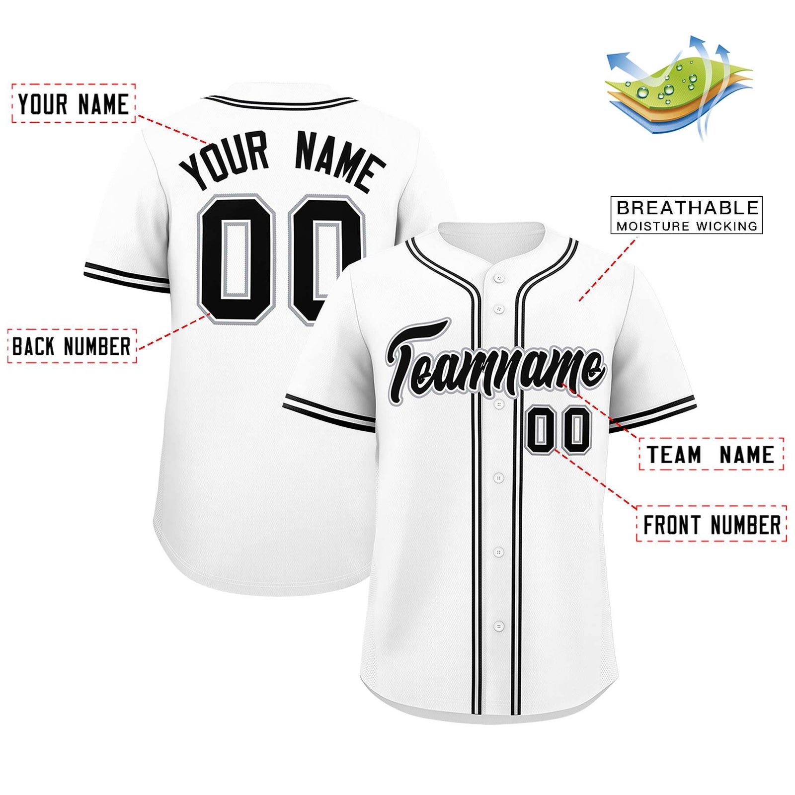 Custom White Classic Style Authentic Baseball Jersey