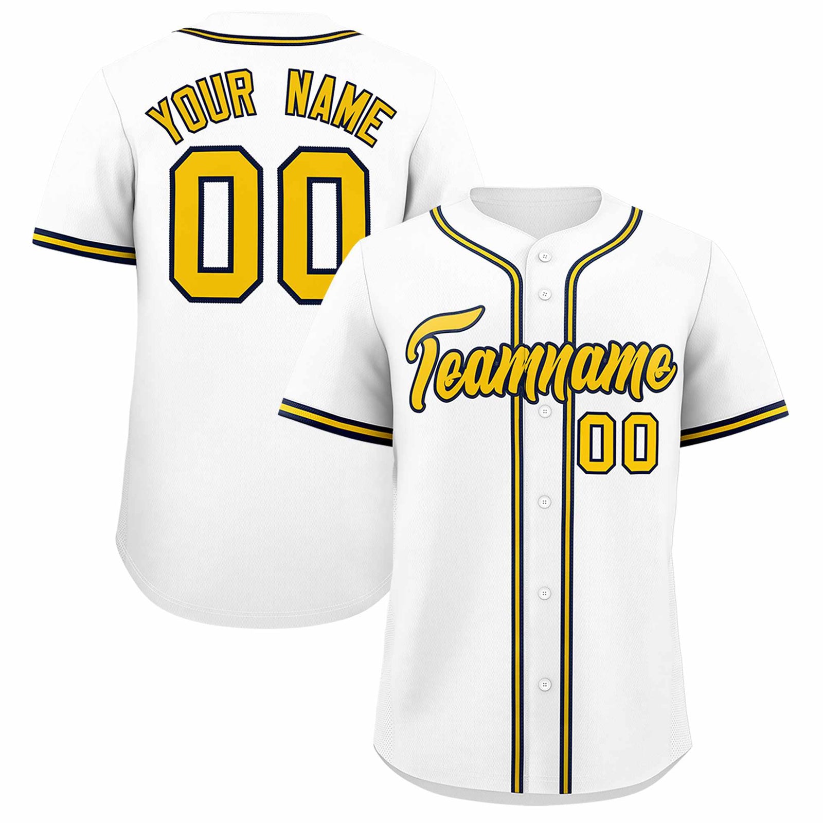 Custom White Classic Style Authentic Baseball Jersey