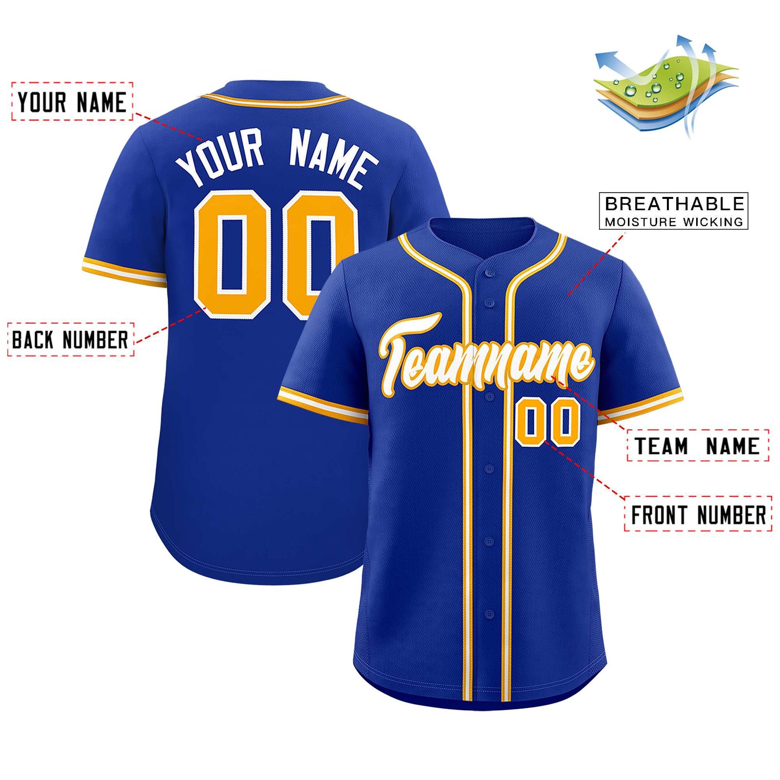 Custom Royal Classic Style Authentic Baseball Jersey
