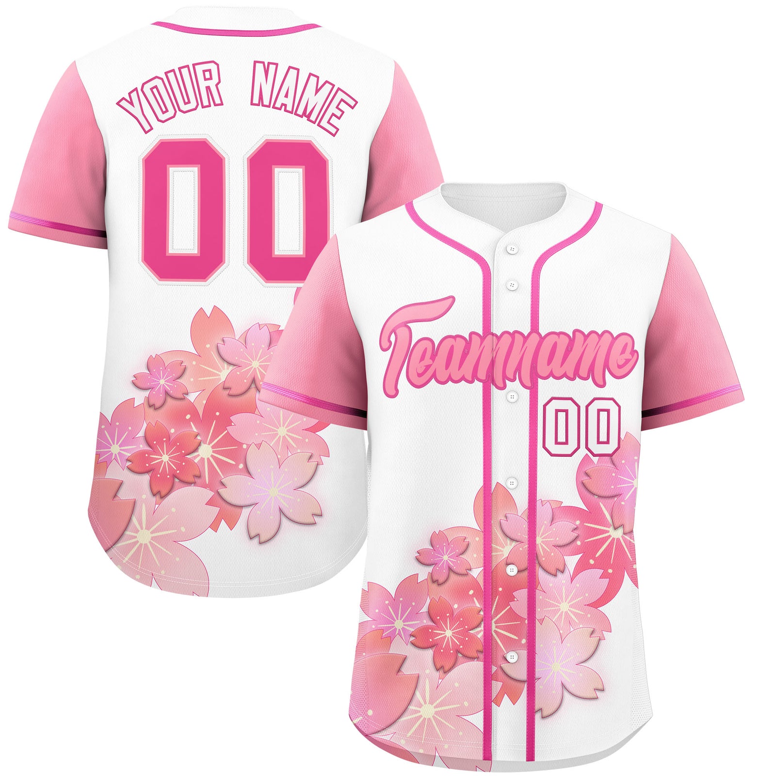 Custom White Pink Gradient Fashion Elastic Baseball Jersey| KXKSHOP