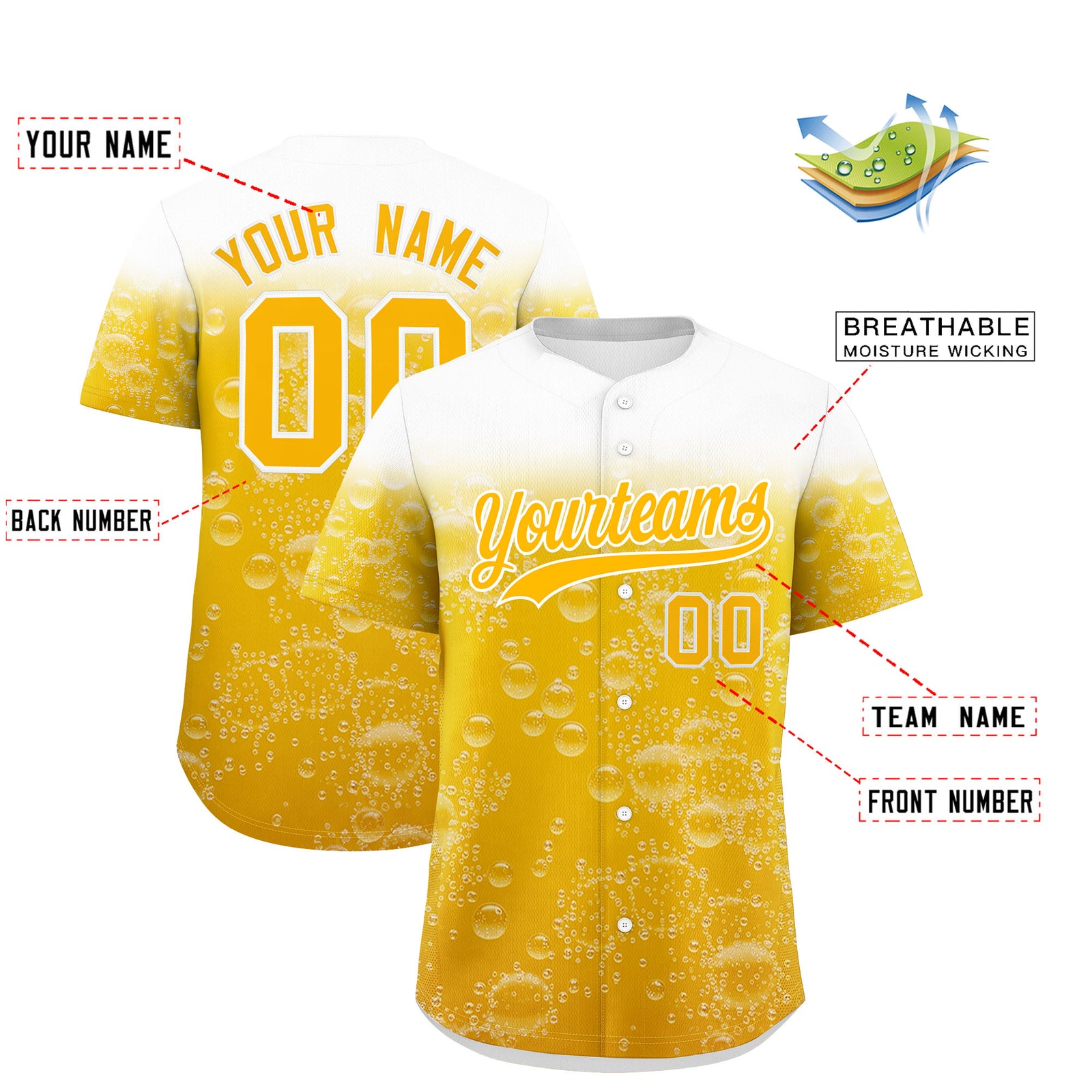 Custom Gold Personalized Team Shirts for Parties & Training | KXKSHOP