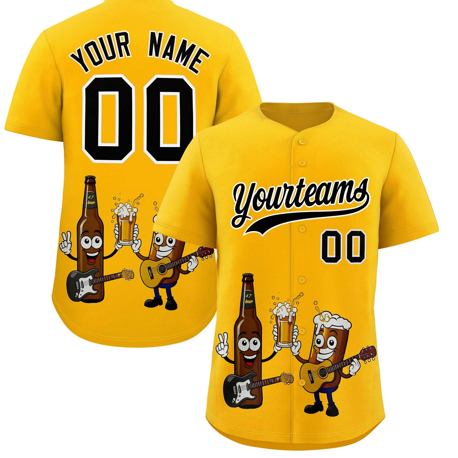 Custom Yellow Personalized Team Shirts for Parties & Training | KXKSHOP