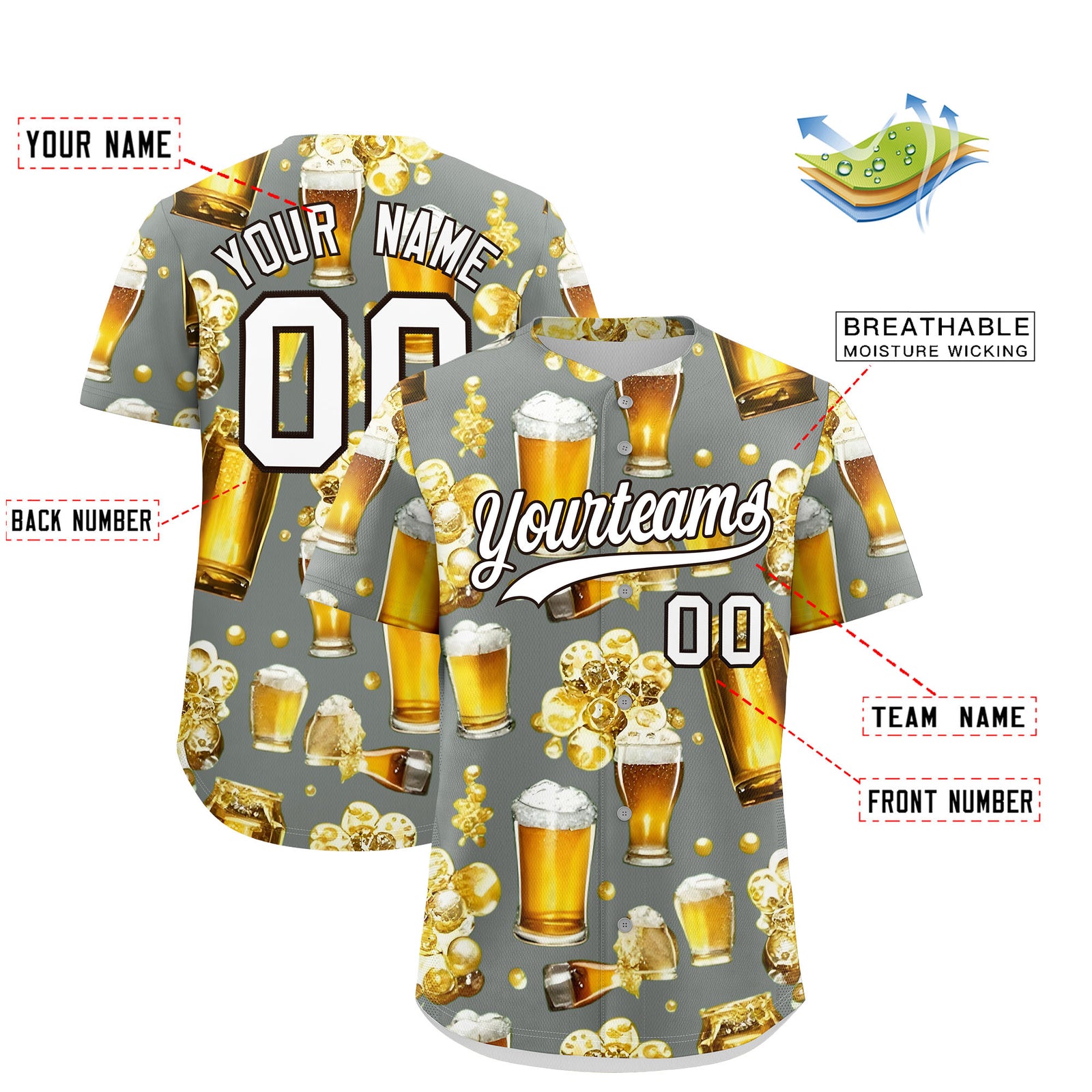 Custom Gray Personalized Team Shirts for Parties & Training | KXKSHOP