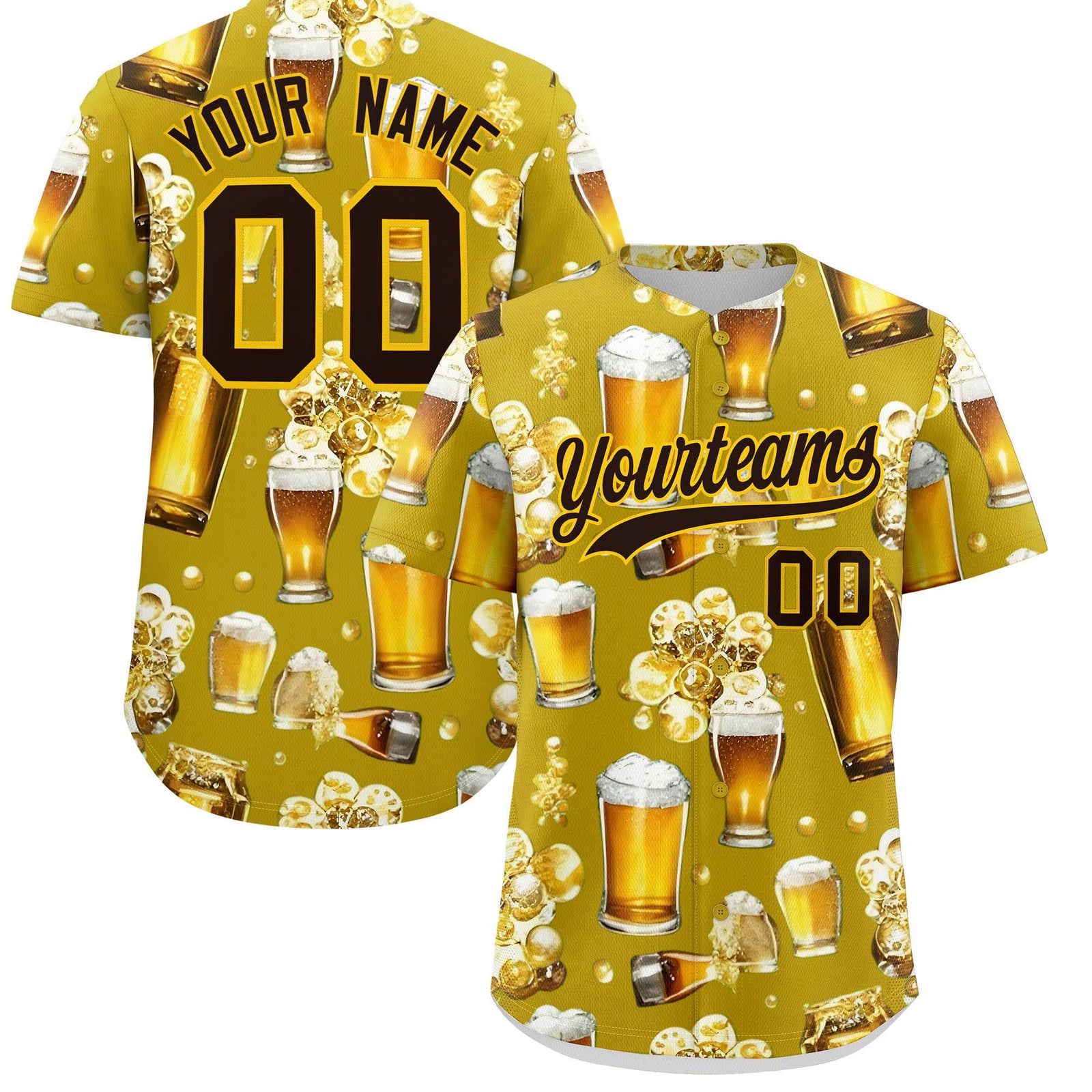 Custom Old Gold Personalized Team Shirts for Parties & Training | KXKSHOP