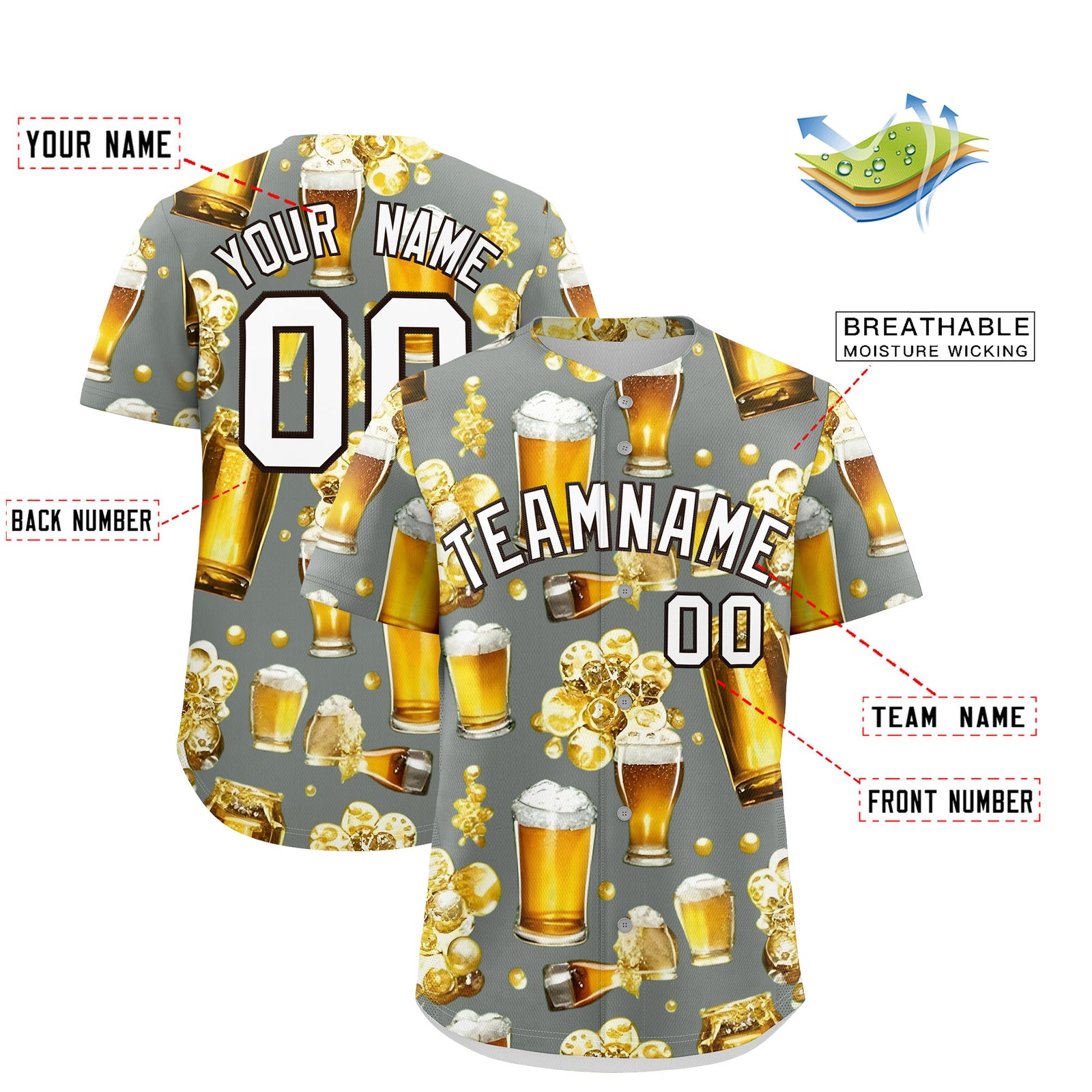 Custom Gray Personalized Team Shirts for Parties & Training | KXKSHOP