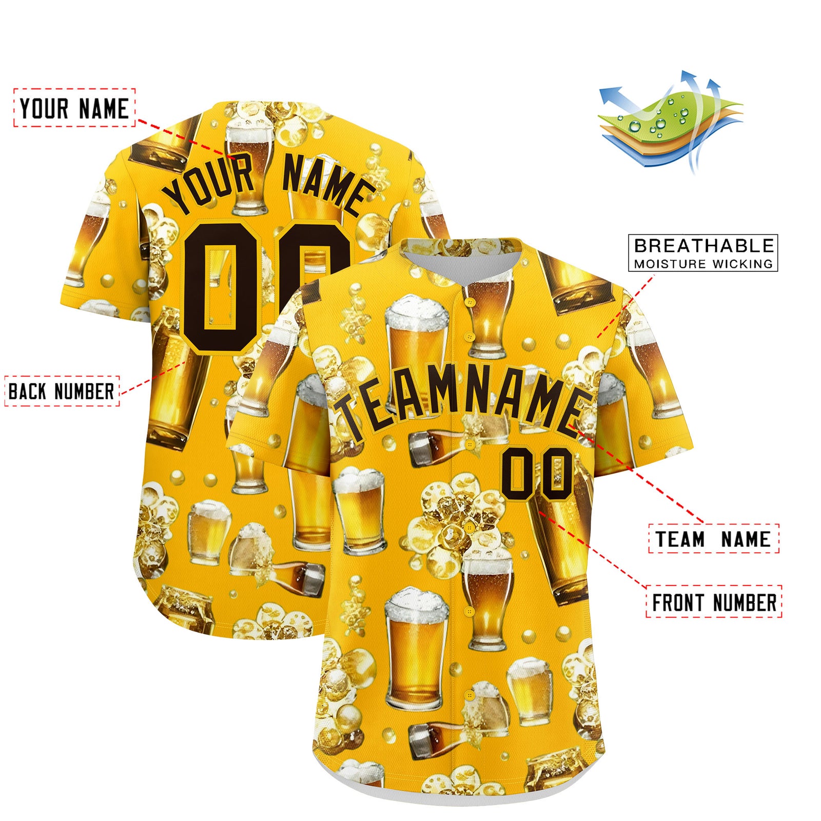 Custom Yellow Personalized Team Shirts for Parties & Training | KXKSHOP