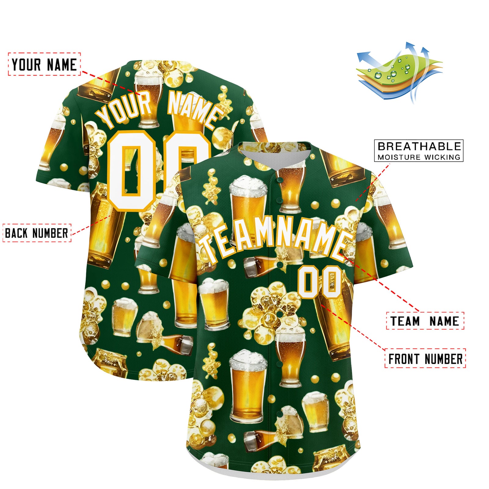 Custom Green Personalized Team Shirts for Parties & Training | KXKSHOP