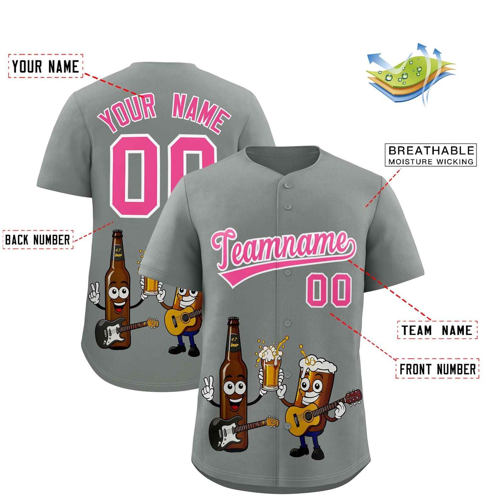 Custom Gray Personalized Team Shirts for Parties & Training | KXKSHOP