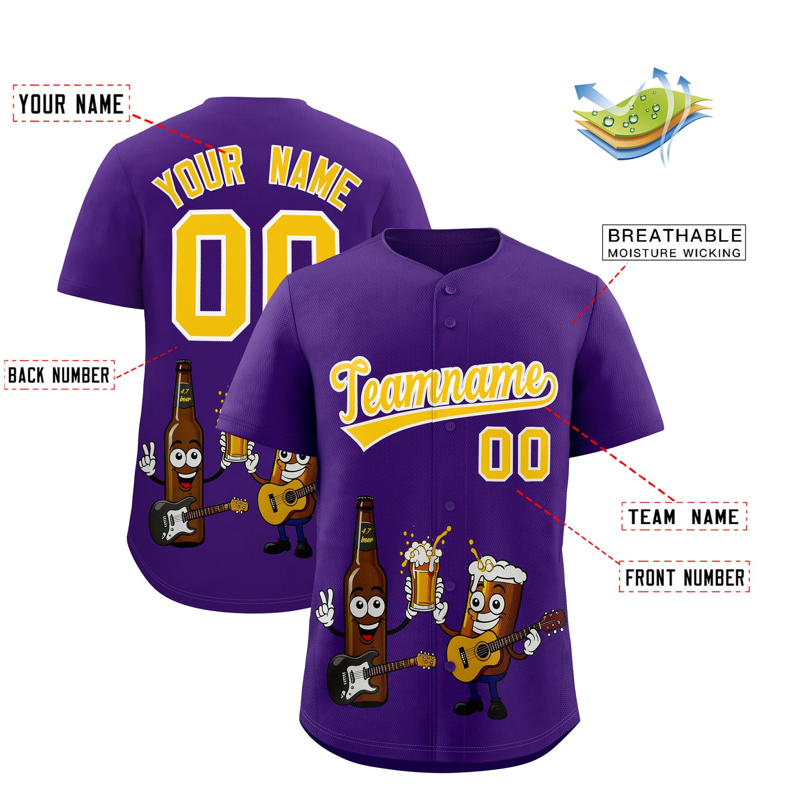 Custom Purple Personalized Team Shirts for Parties & Training | KXKSHOP