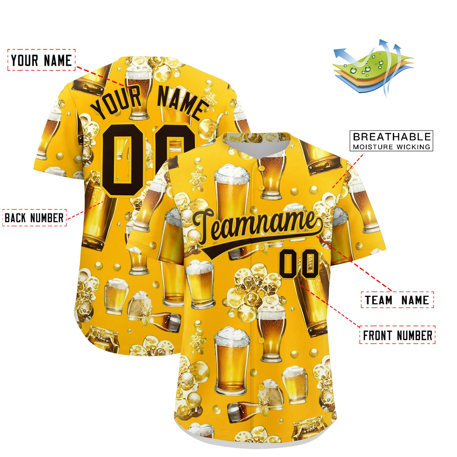 Custom Yellow Personalized Team Shirts for Parties & Training | KXKSHOP