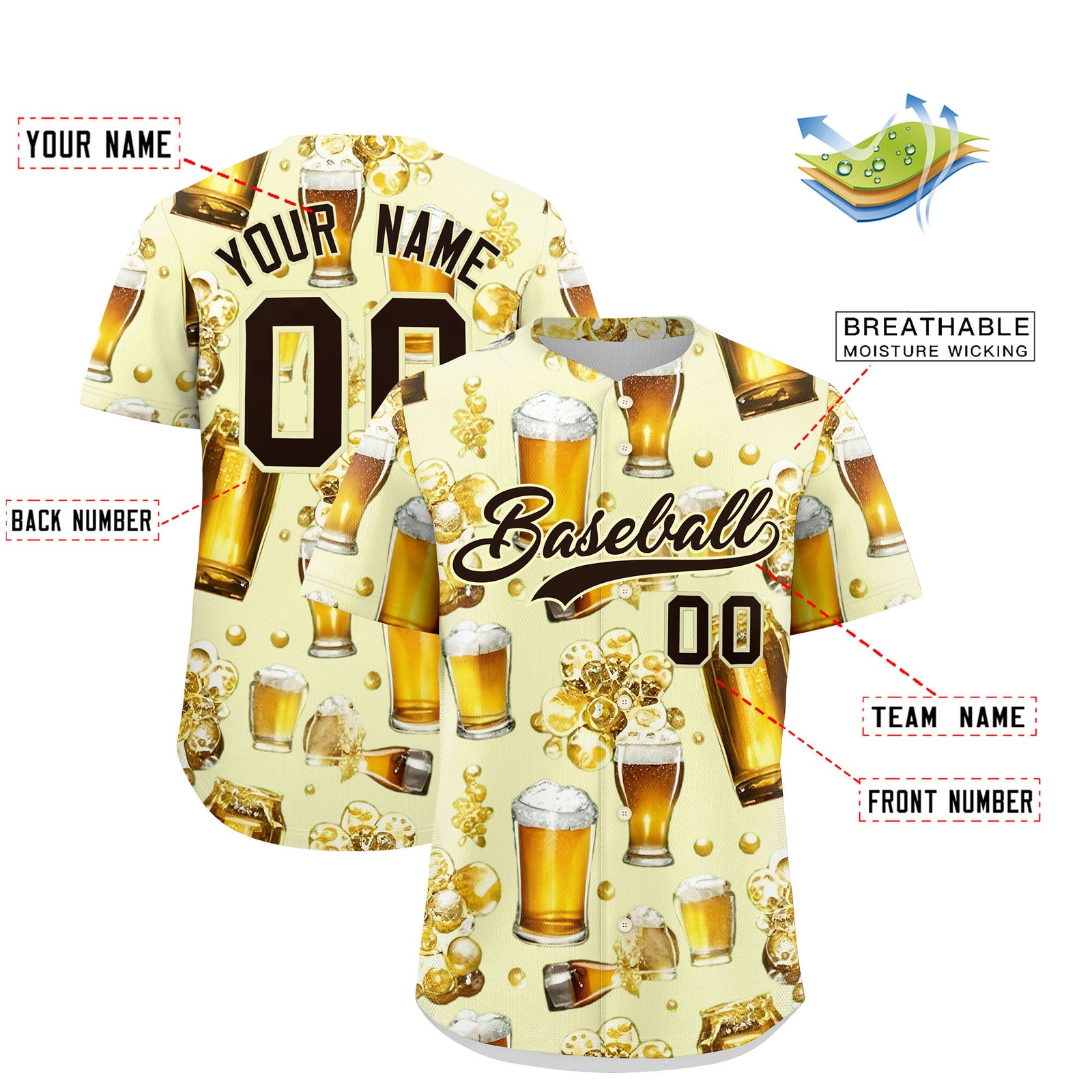 Custom Cream Personalized Team Shirts for Parties & Training | KXKSHOP
