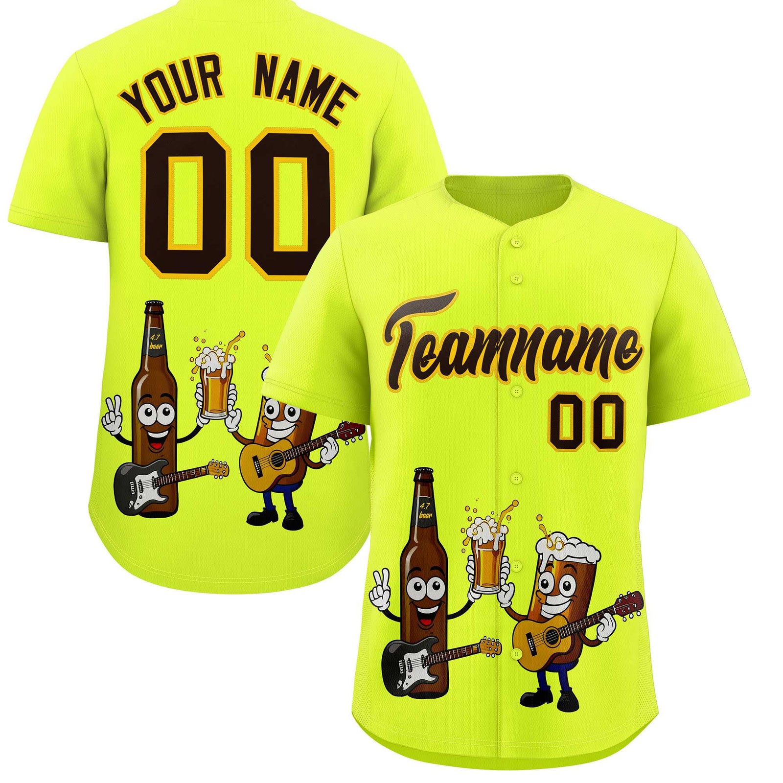 Custom Fluorescent Green Personalized Team Shirts for Parties & Training | KXKSHOP