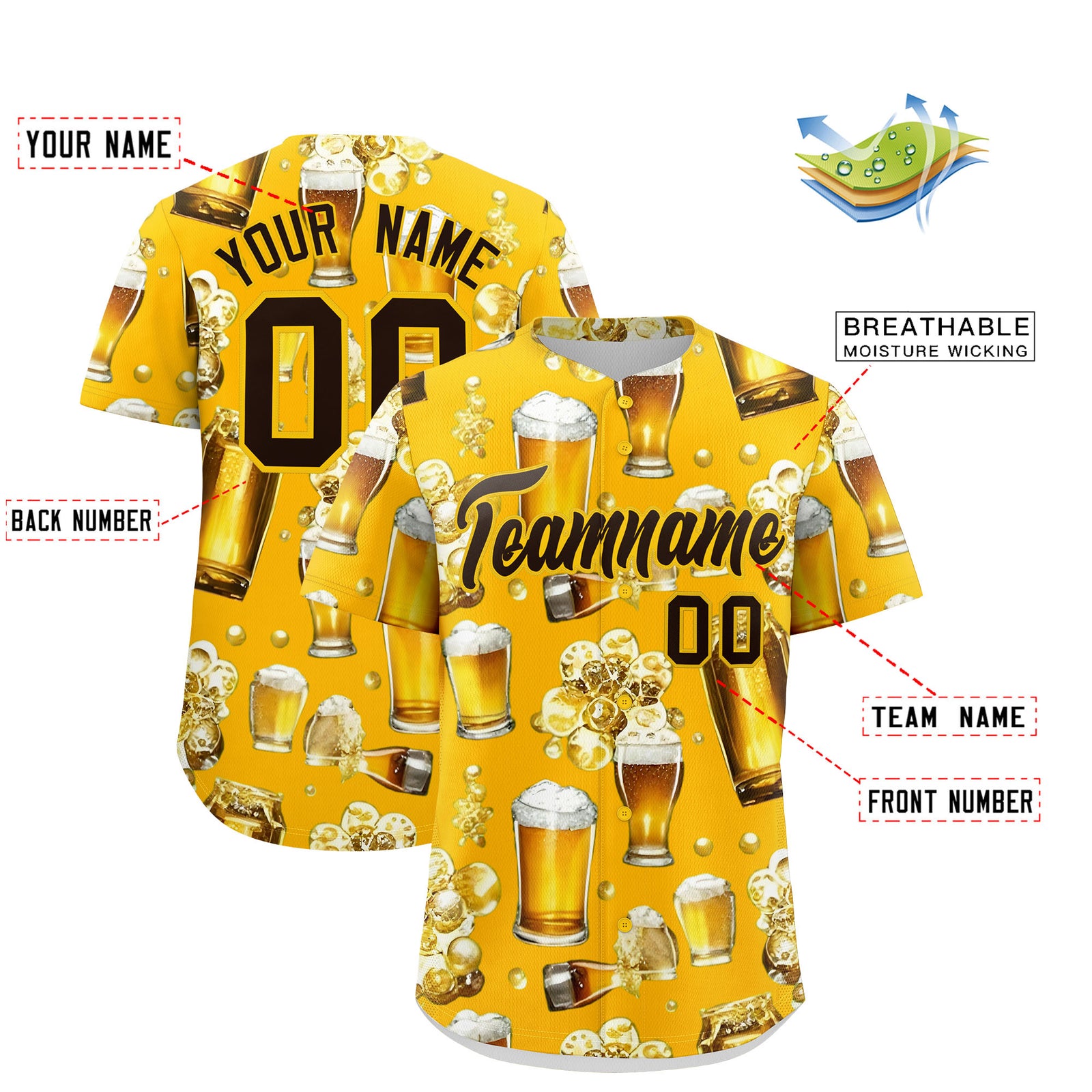 Custom Yellow Personalized Team Shirts for Parties & Training | KXKSHOP