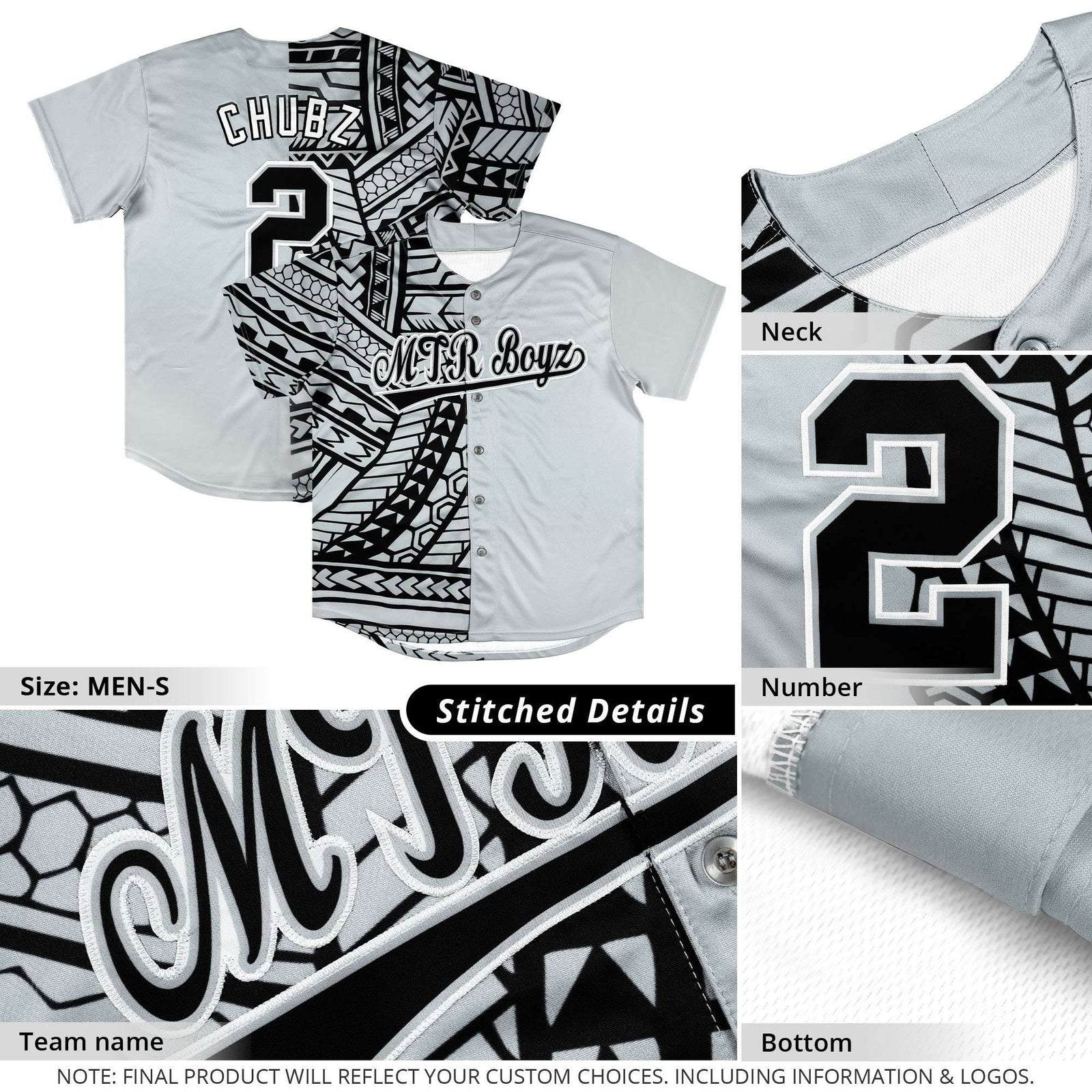 Custom Red Kelly Green Split Fashion Tribal Pattern Authentic Baseball Jersey