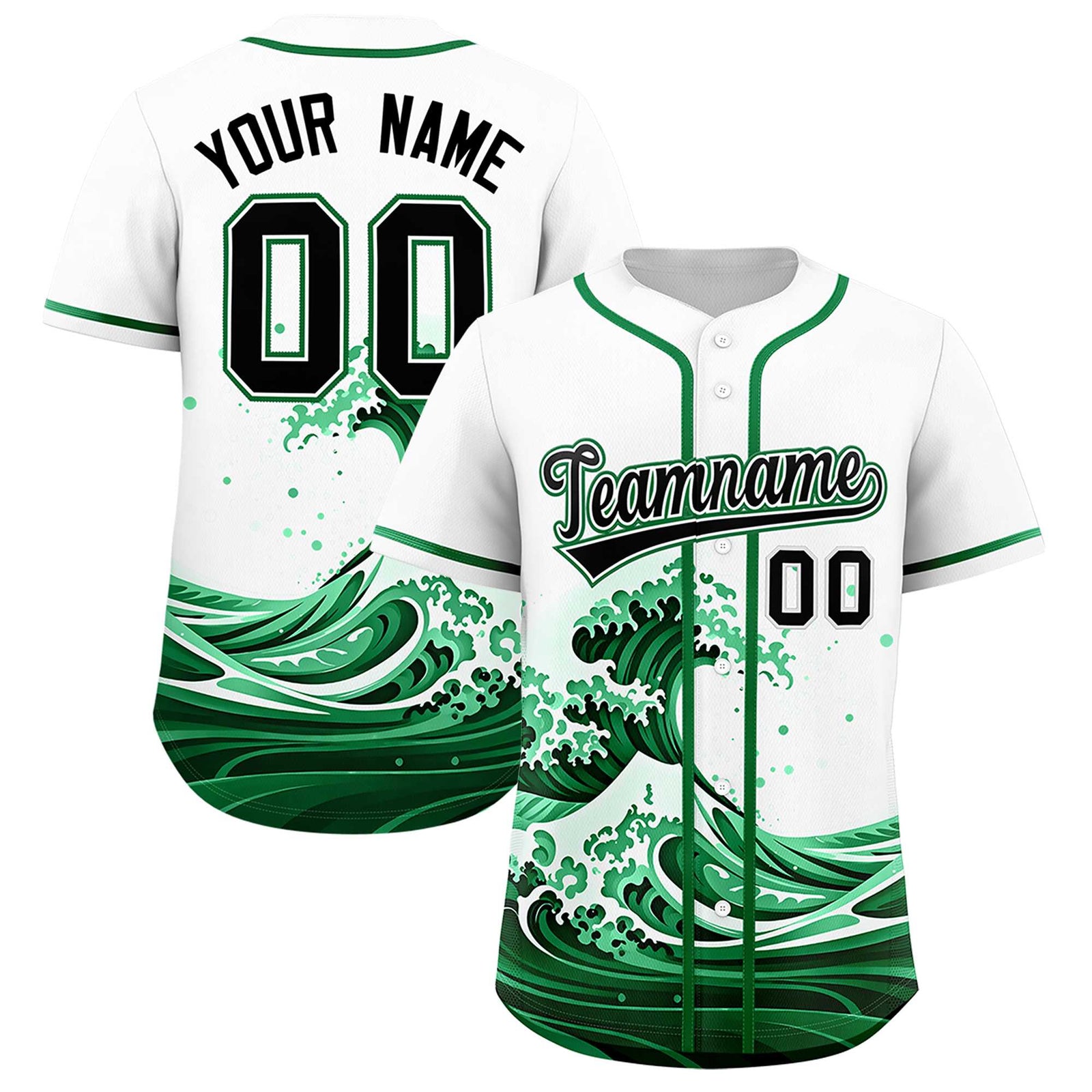 Custom White Wave Graffiti Pattern Authentic Baseball Jersey