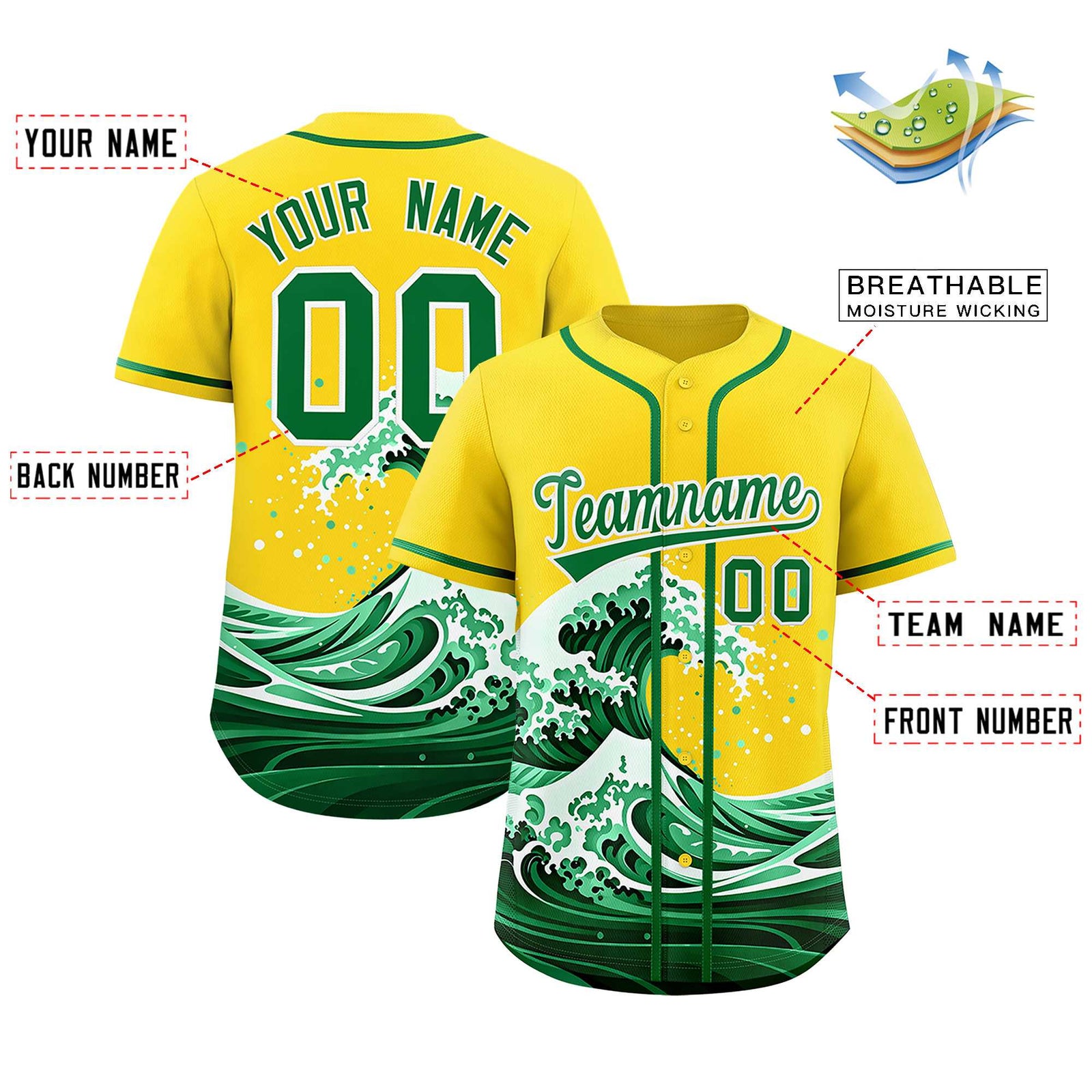 Custom Gold Wave Graffiti Pattern Authentic Baseball Jersey