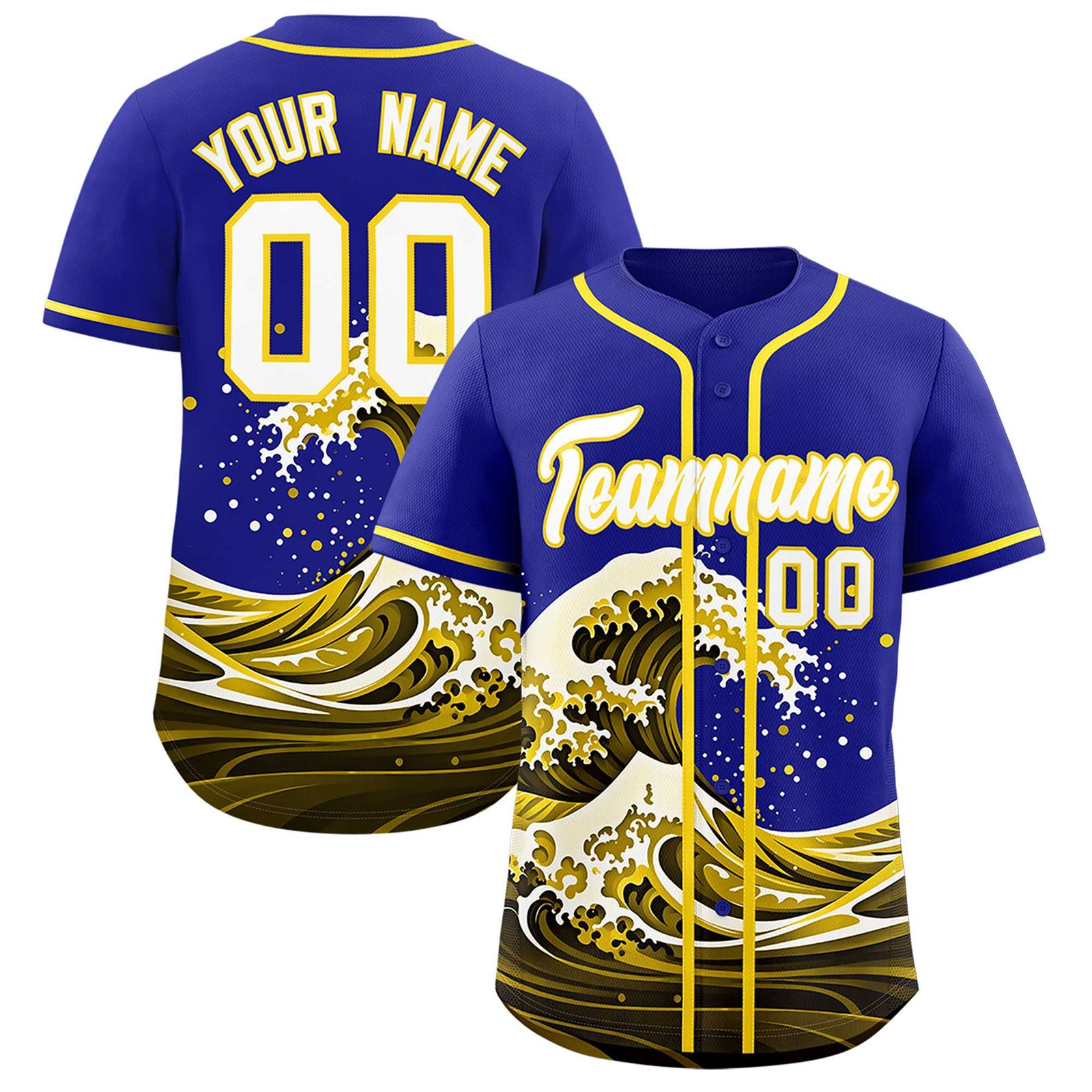 Custom Royal Wave Graffiti Pattern Authentic Baseball Jersey