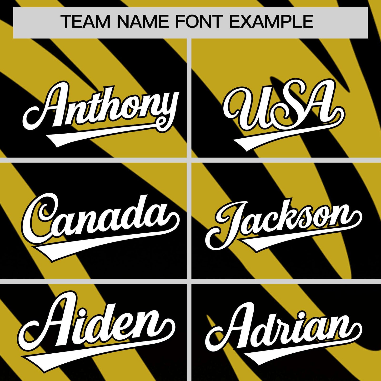 Custom Black Old Gold Tiger Stripe Gradient Animal Print Personalized Team Shirt Baseball Jersey