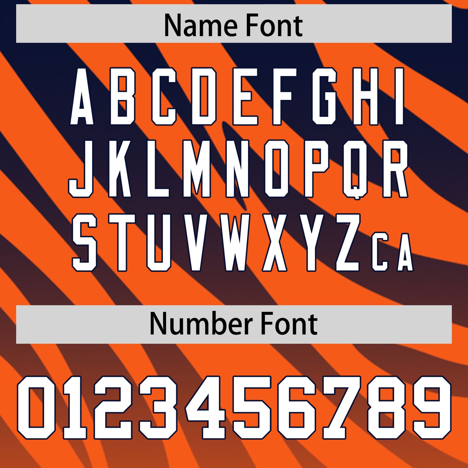 Custom Navy Orange Tiger Stripe Gradient Animal Print Personalized Team Shirt Baseball Jersey