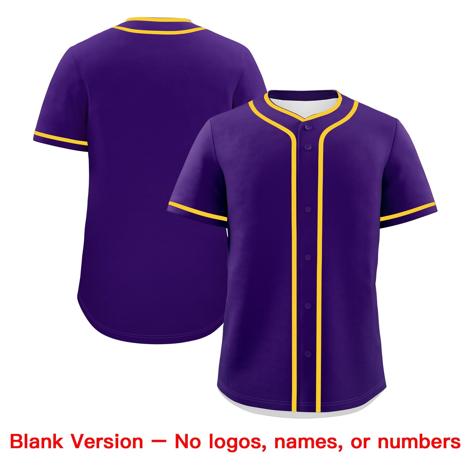 Custom Purple White Gold Classic Style Father's Day Quick Dry Baseball Jersey| KXKSHOP