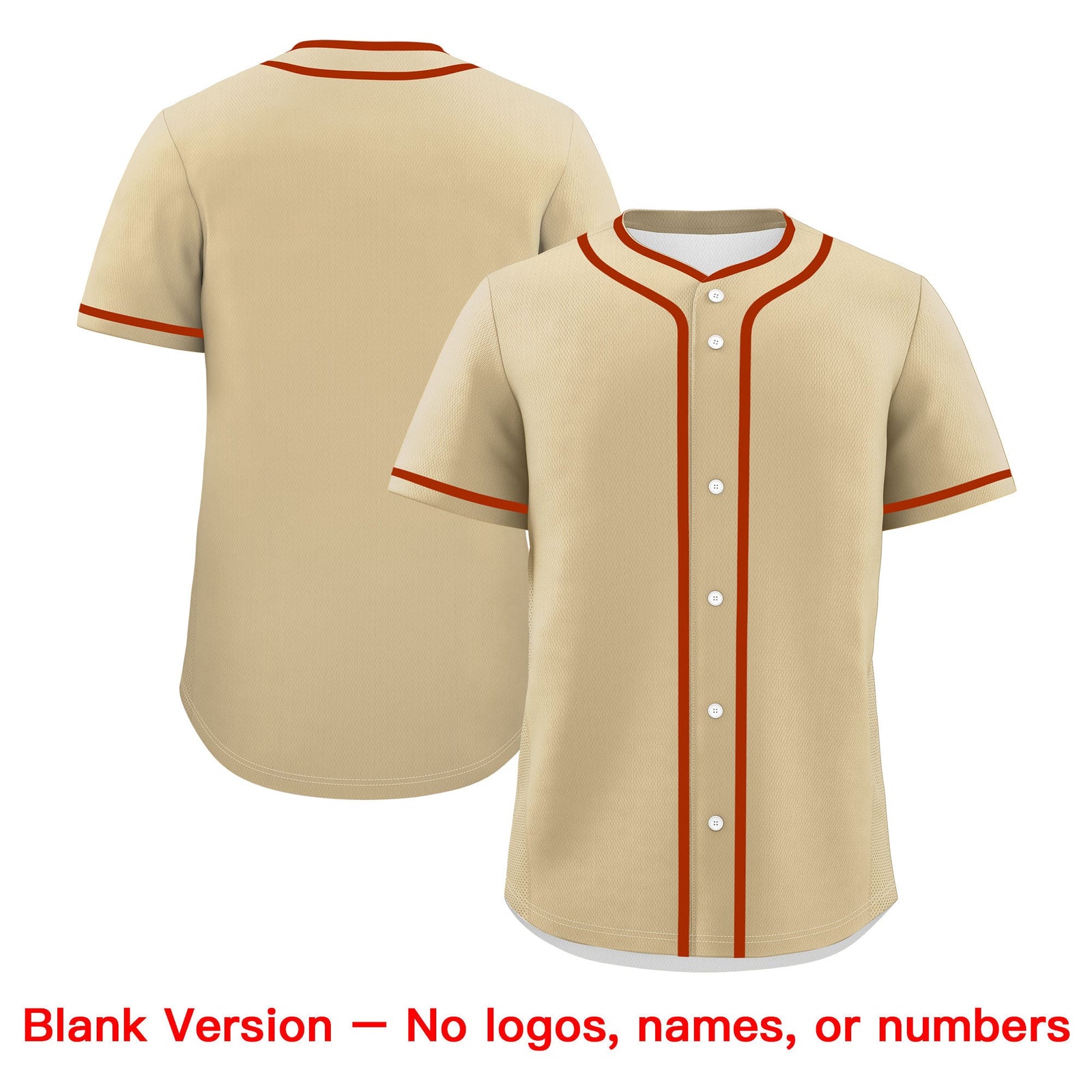 Custom Brazilian Sand Dark Orange White Classic Style Father's Day Quick Dry Baseball Jersey| KXKSHOP