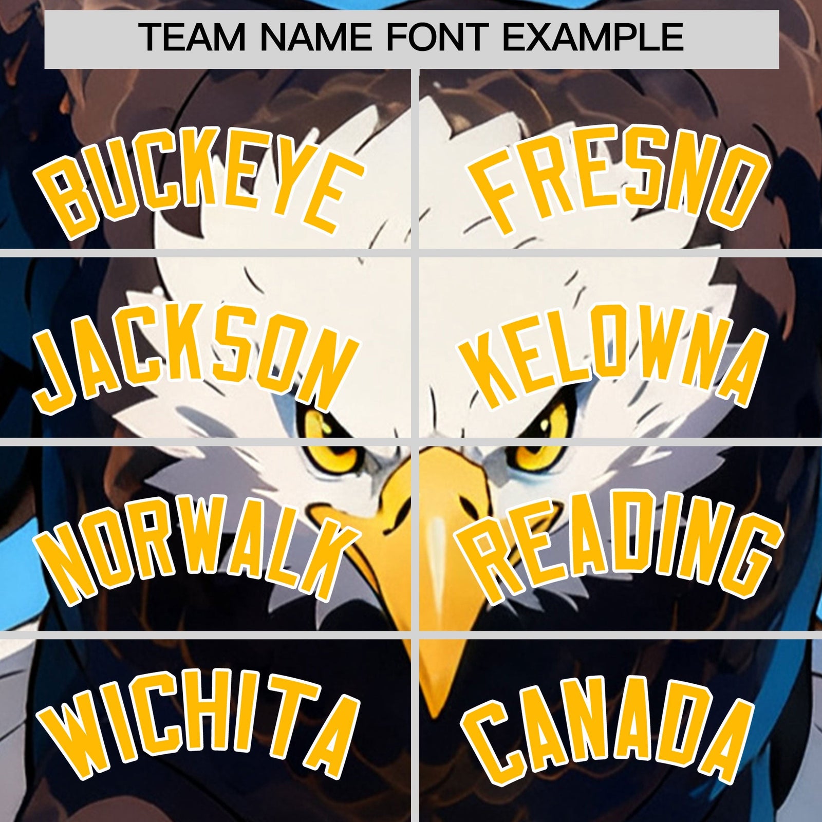 Custom Powder Blue Yellow White Eagle Animal Series Personalization Graffiti Pattern Baseball Jersey| KXKSHOP