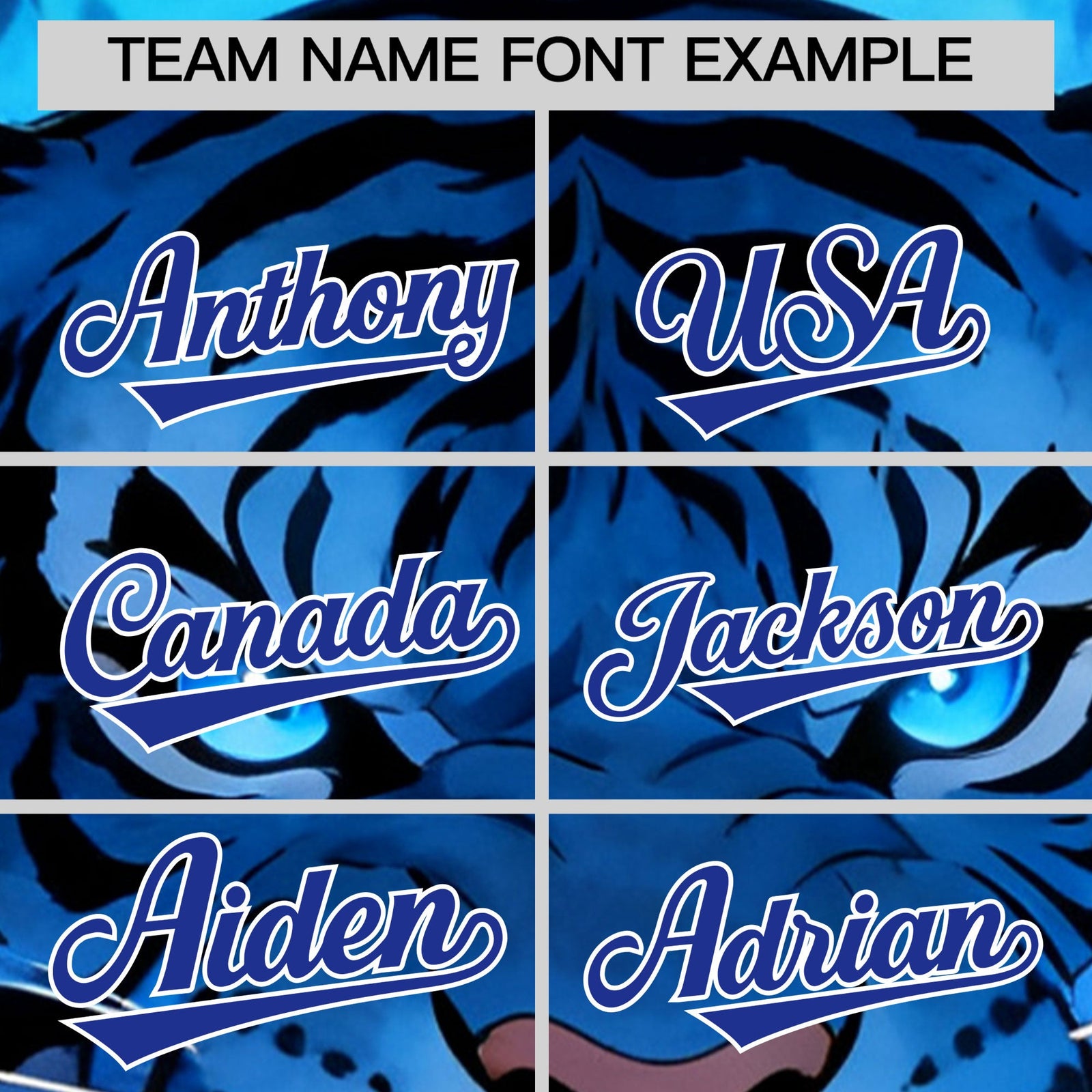 Custom Black Royal Blue White Tiger Animal Series Personalization Graffiti Pattern Baseball Jersey| KXKSHOP