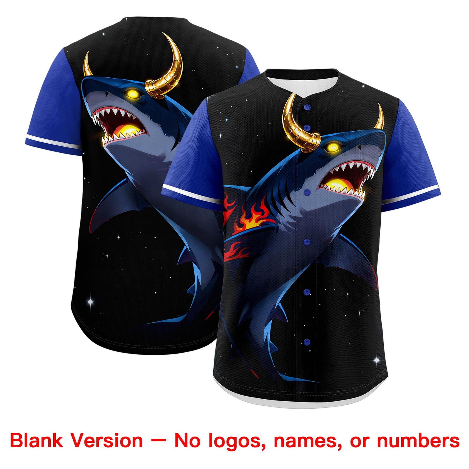 Custom Royal Blue White Animal Series Personalization Graffiti Pattern Baseball Jersey| KXKSHOP