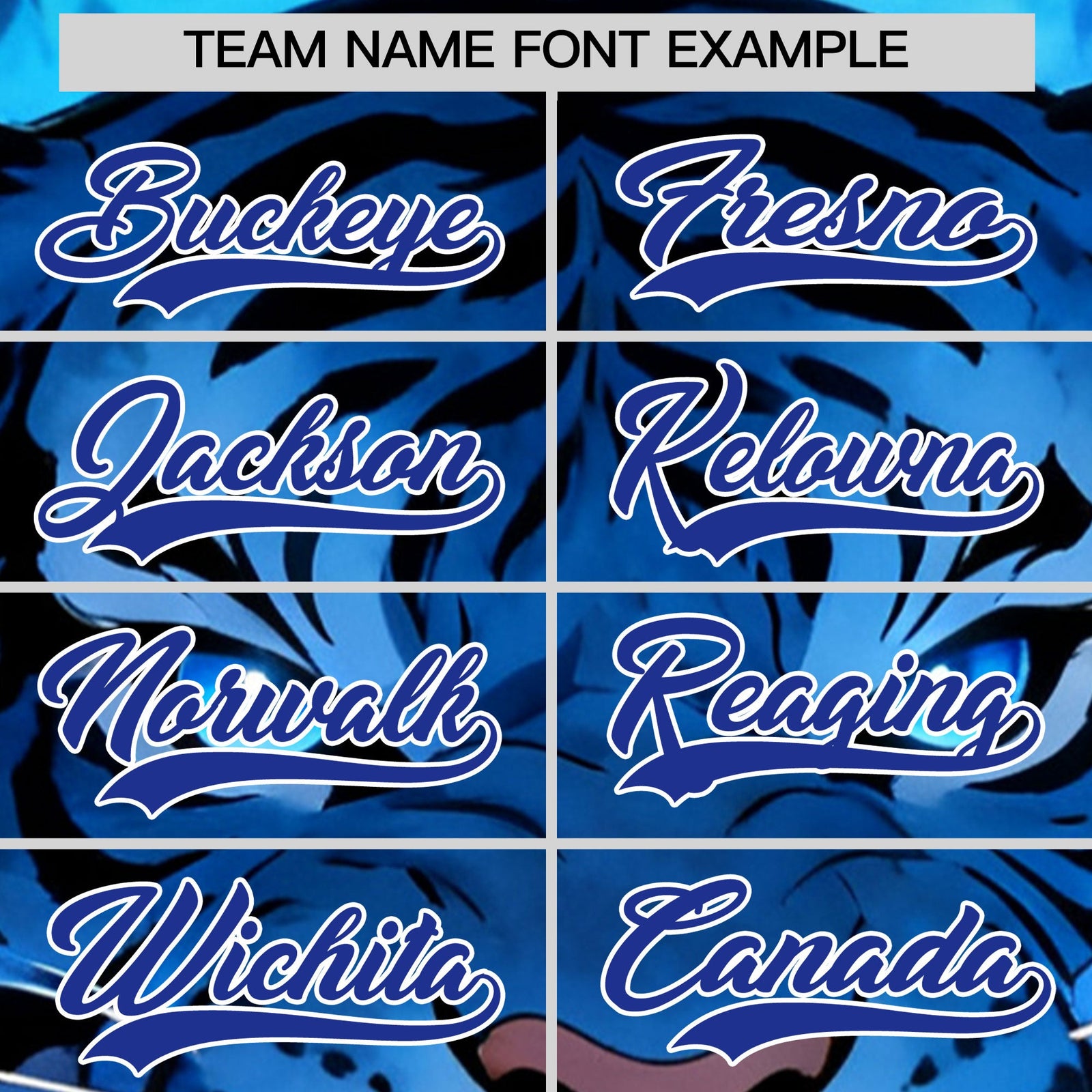 Custom Black Royal Blue White Tiger Animal Series Personalization Graffiti Pattern Baseball Jersey| KXKSHOP