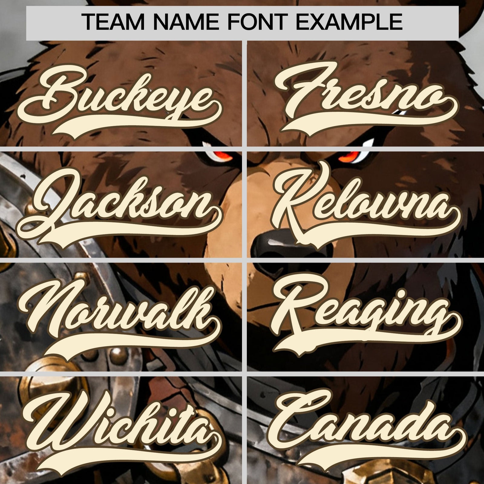 Custom Light Brown Cream Bear Animal Series Personalization Graffiti Pattern Baseball Jersey| KXKSHOP