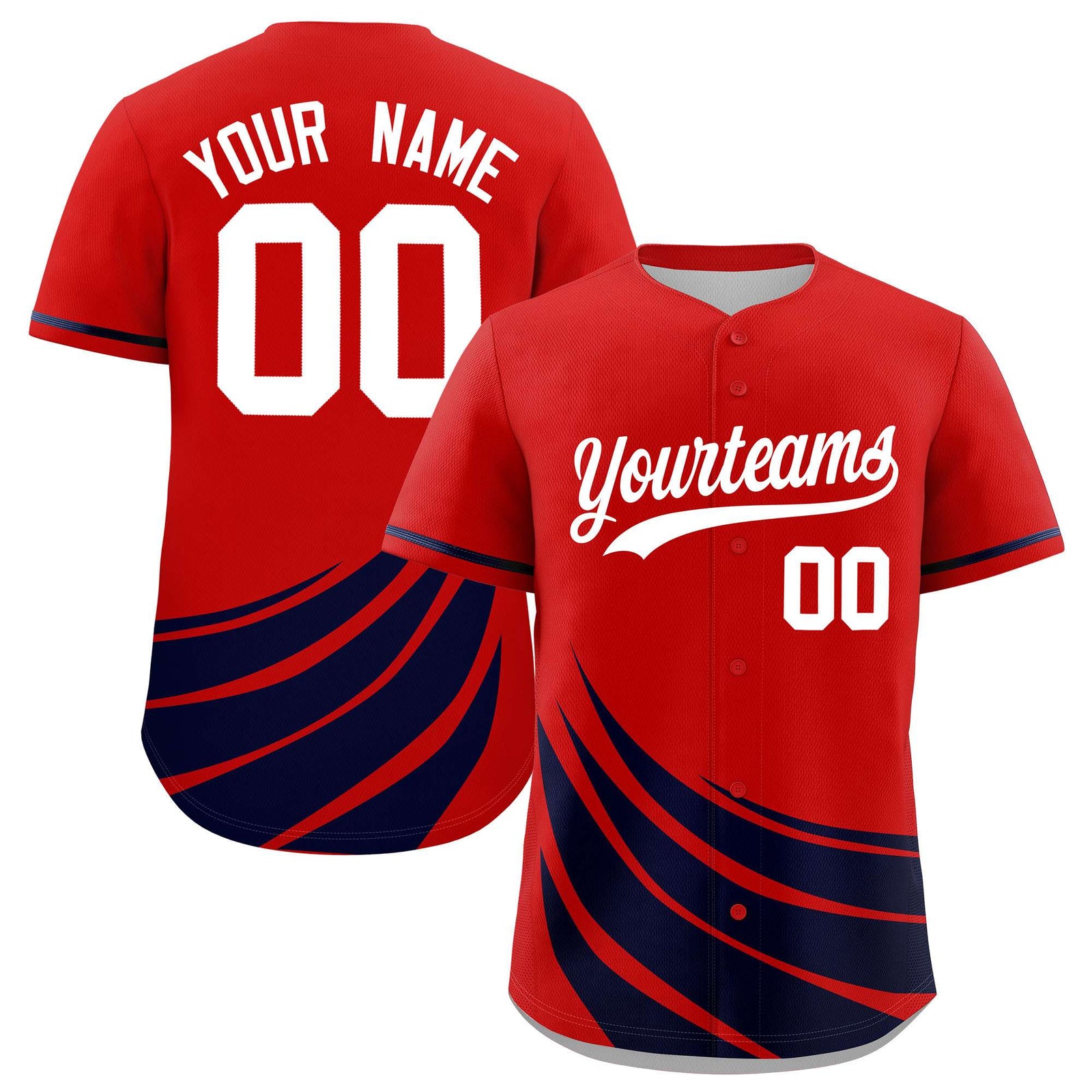 Custom Red Navy Wind Mark Graffiti Pattern Authentic Baseball Jersey