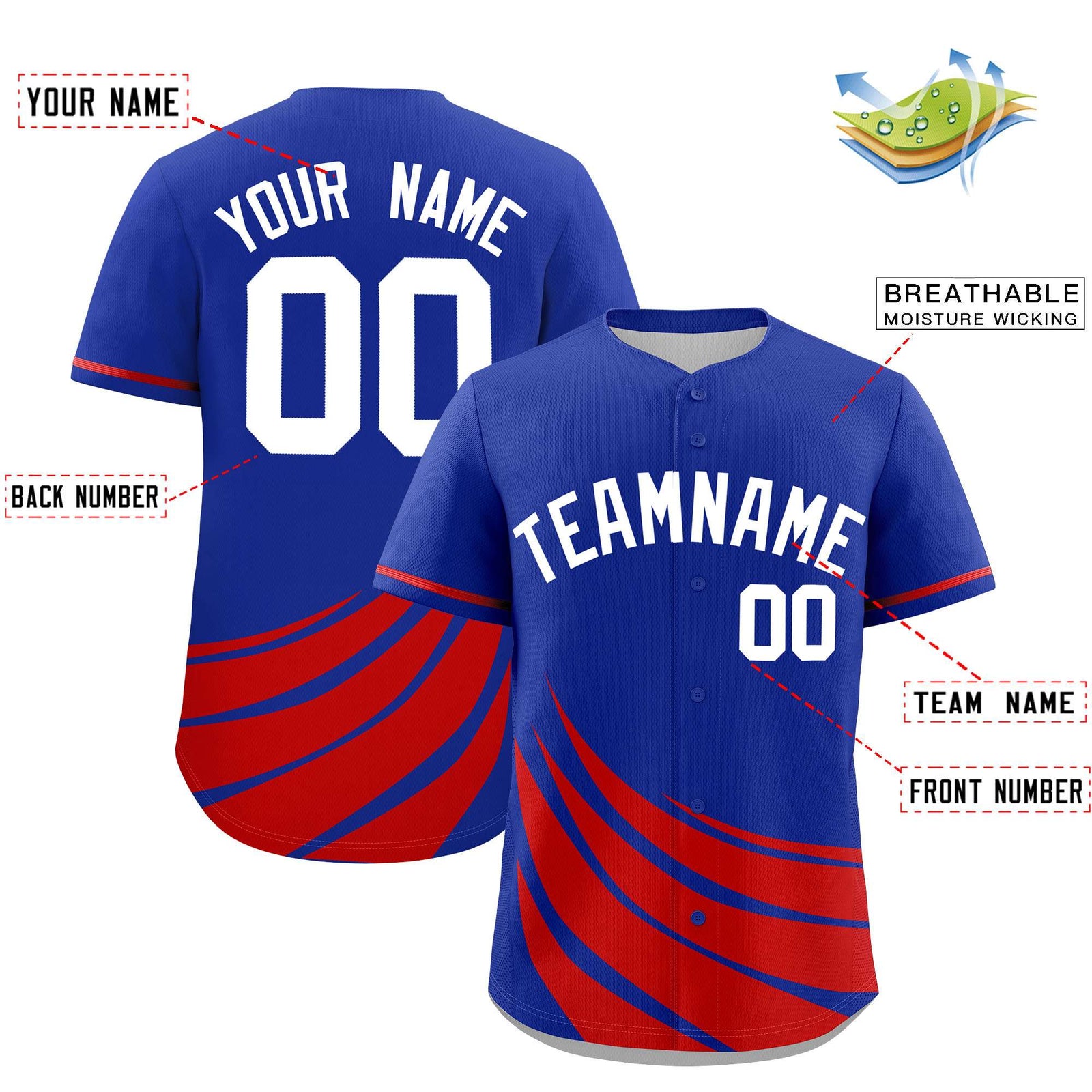 Custom Royal Red Wind Mark Graffiti Pattern Authentic Baseball Jersey