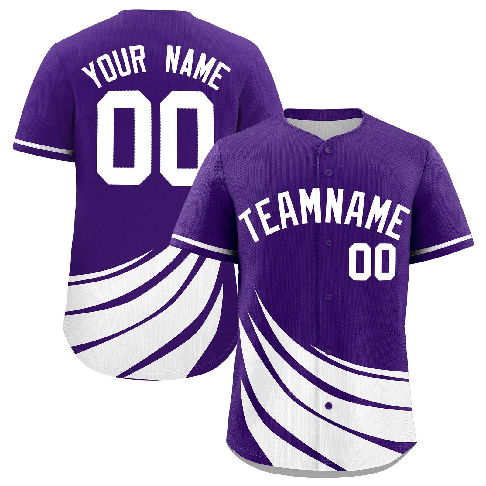 Custom Purple White Wind Mark Graffiti Pattern Authentic Baseball Jersey
